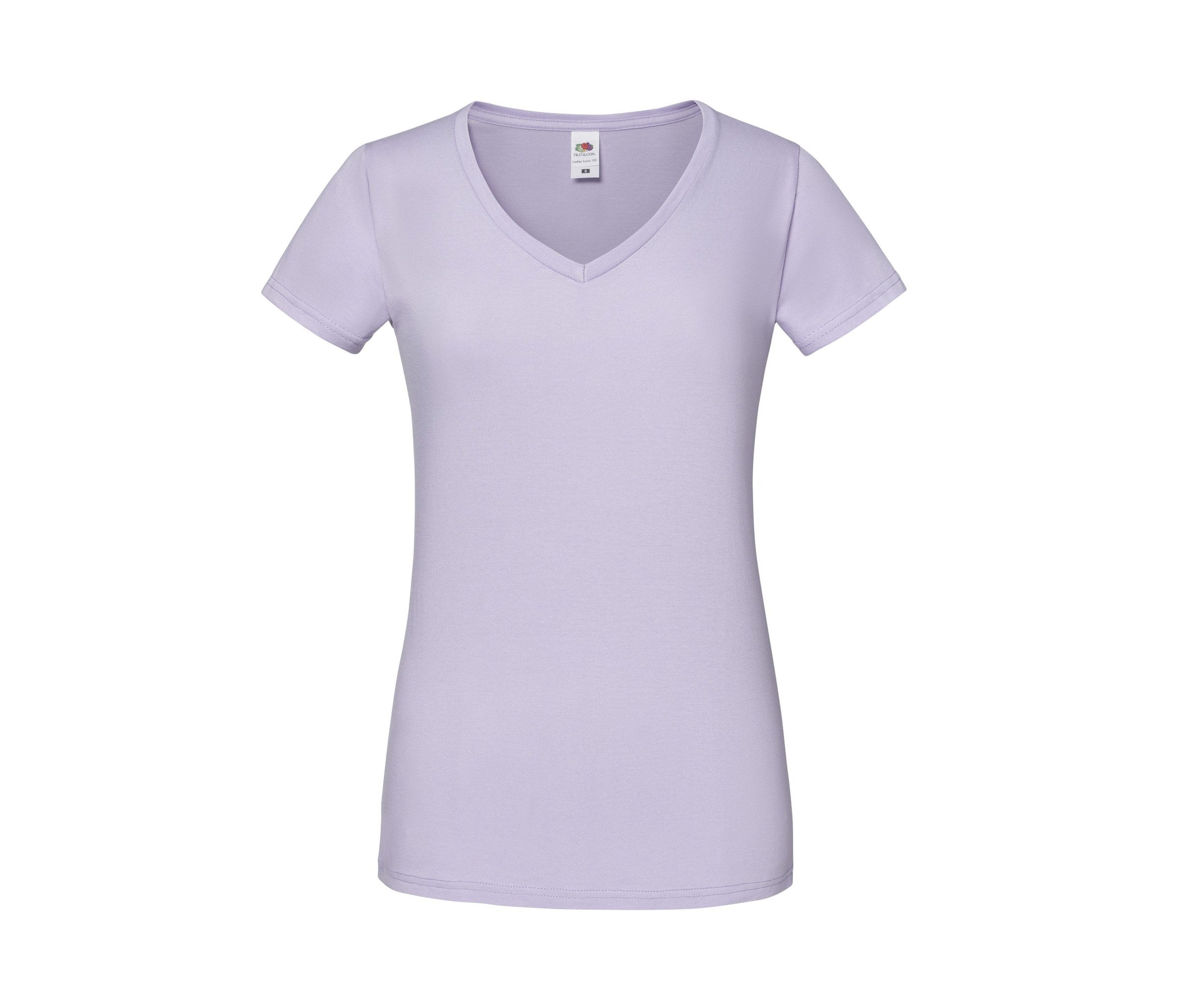 Camiseta Ladies Iconic 150 V-neck Fruit of the Loom SC155 en color soft lavender