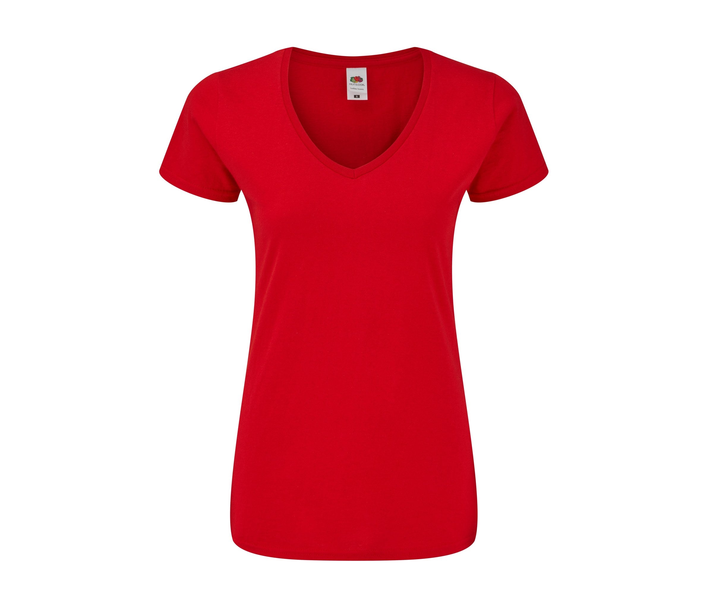 Camiseta Ladies Iconic 150 V-neck Fruit of the Loom SC155 en color rojo