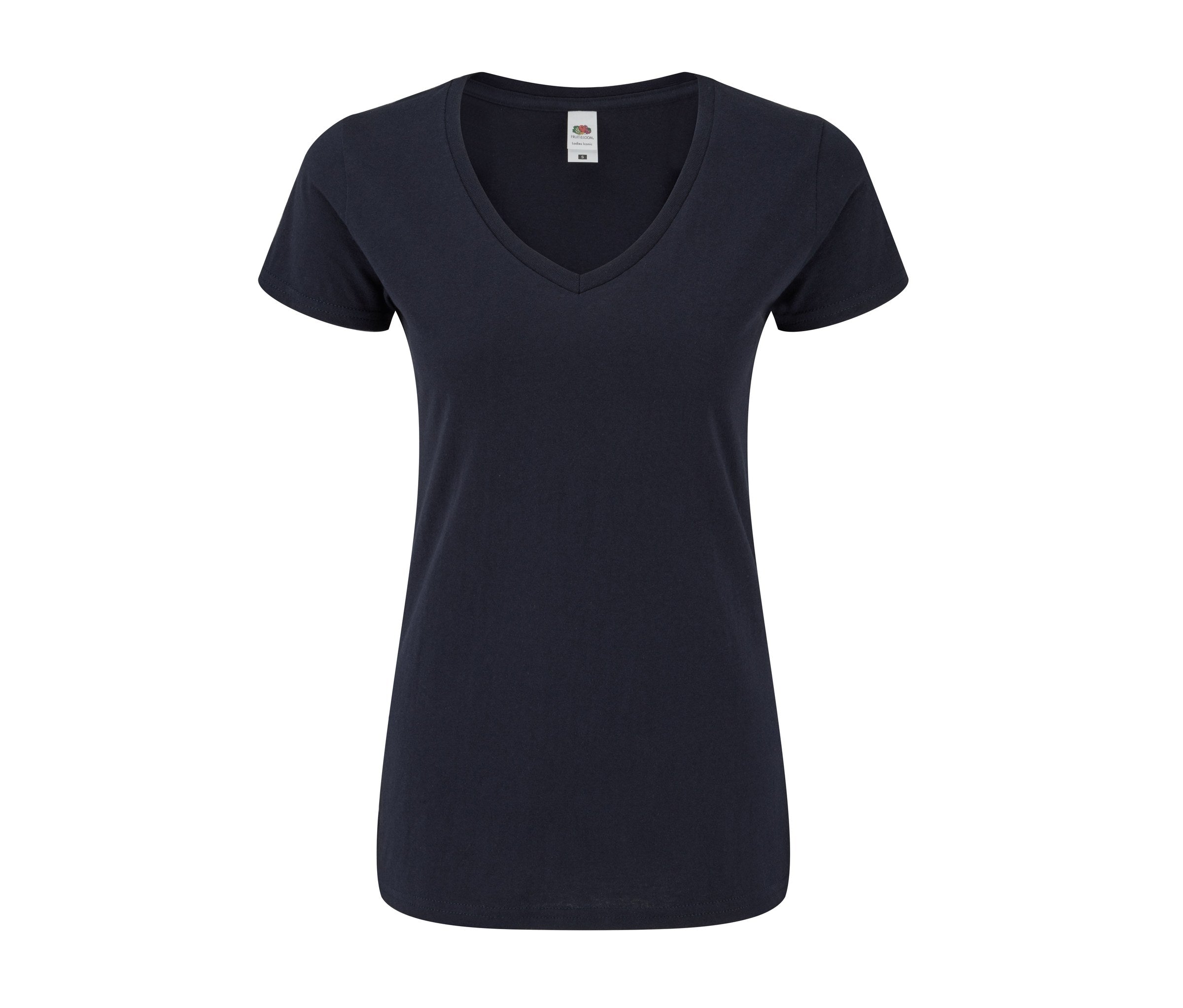 Camiseta Ladies Iconic 150 V-neck Fruit of the Loom SC155 en color deep navy