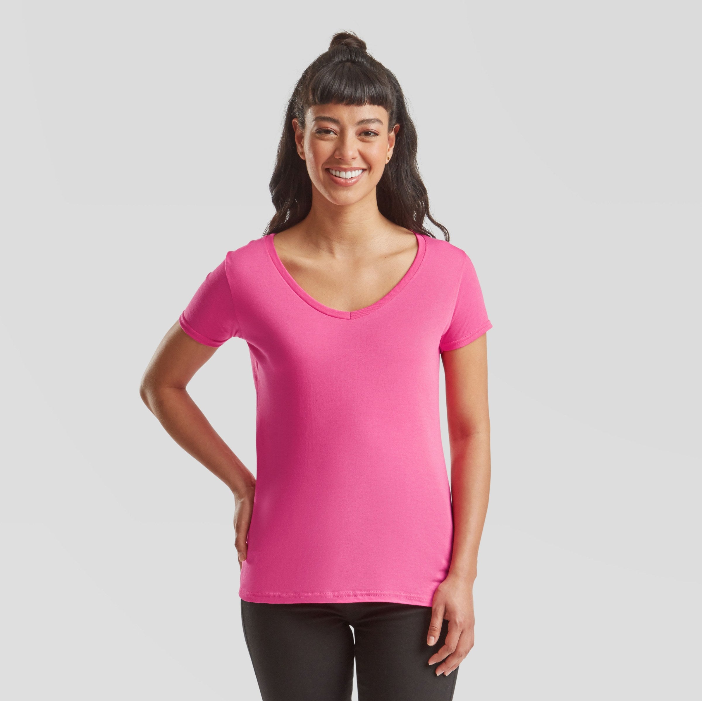 Camiseta Ladies Iconic 150 V-neck - Fruit of the Loom SC155