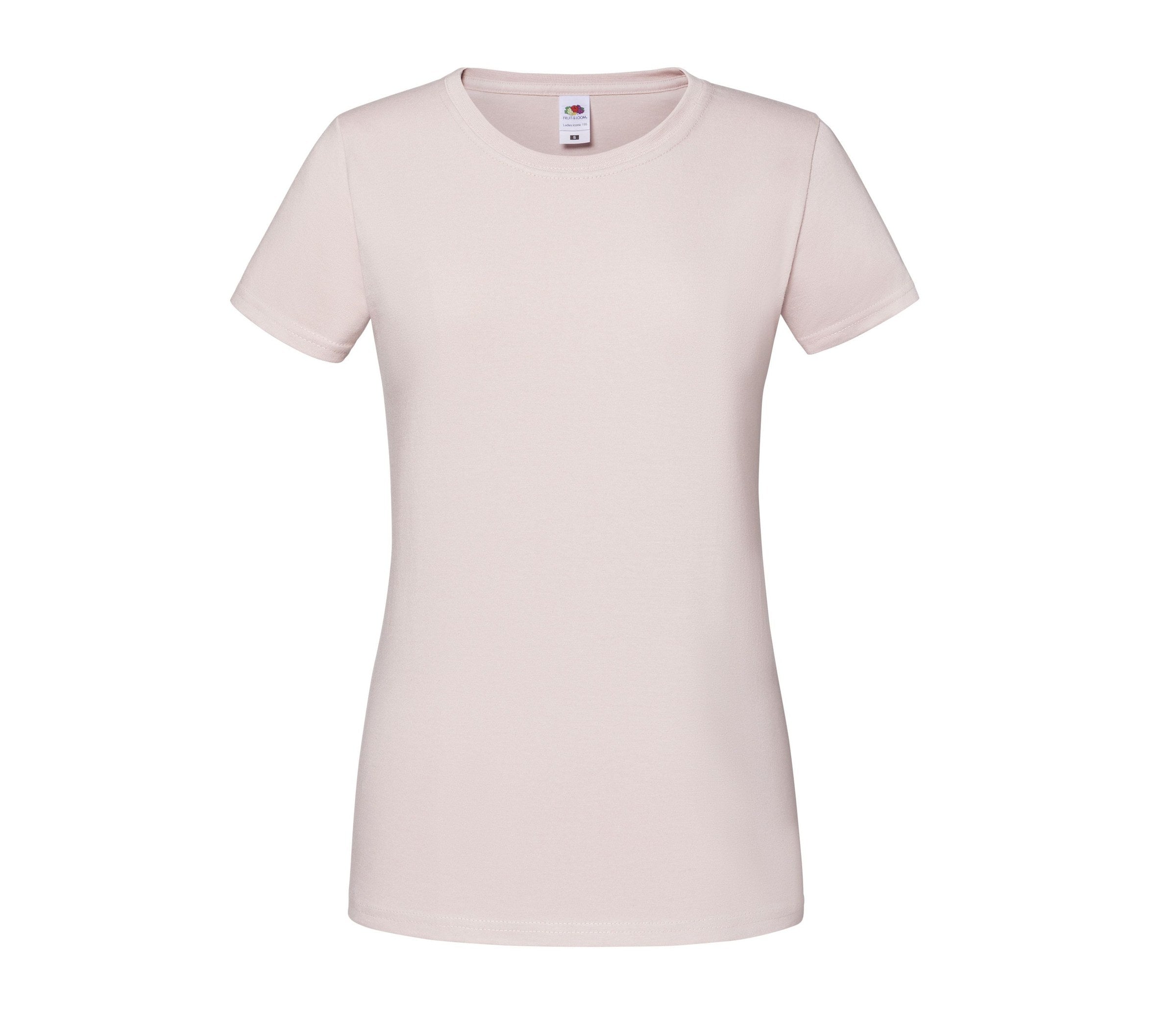 Camiseta Ladies Iconic 195 Ringspun Premium Fruit of the Loom SC200L en color powder rose