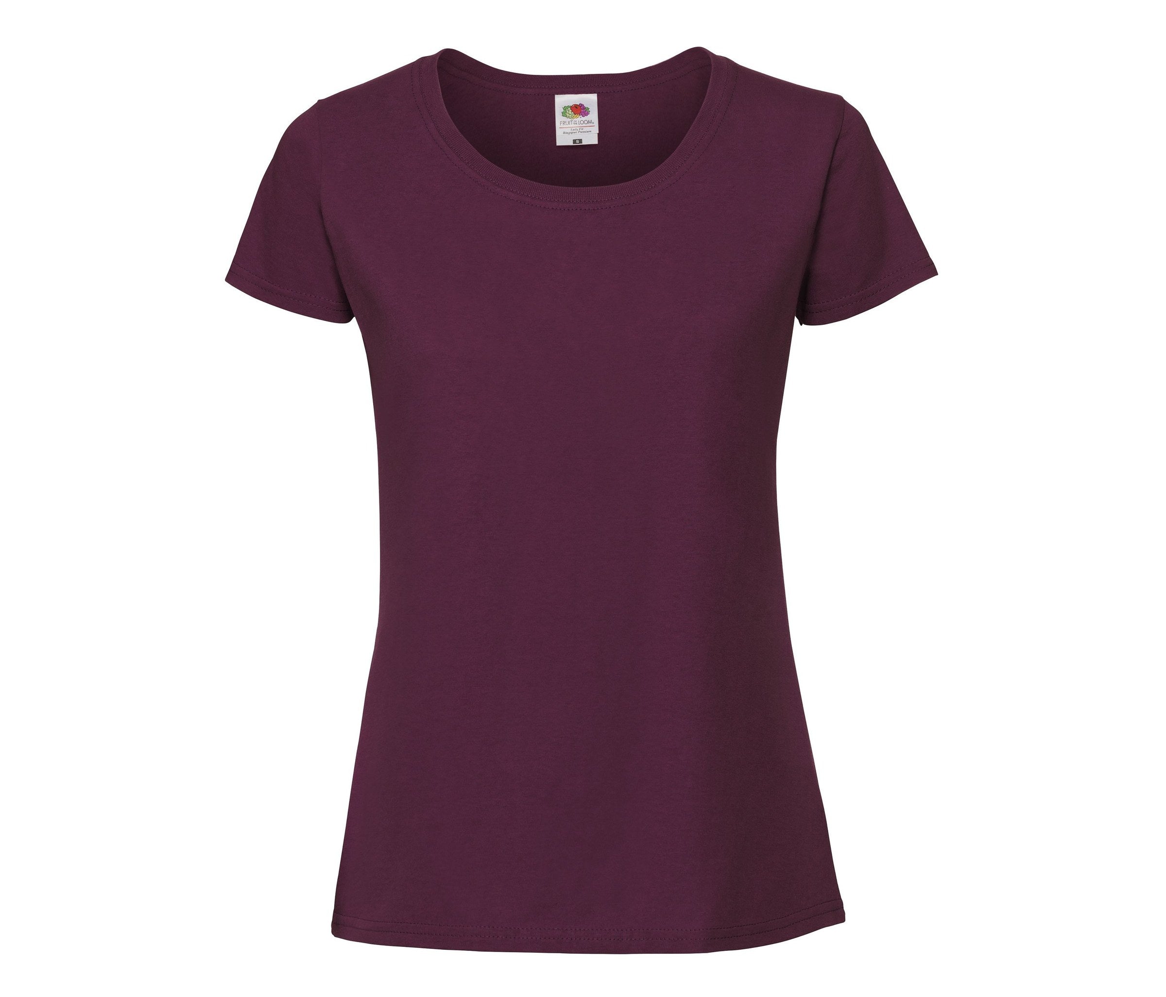 Camiseta Ladies Iconic 195 Ringspun Premium Fruit of the Loom SC200L en color granate