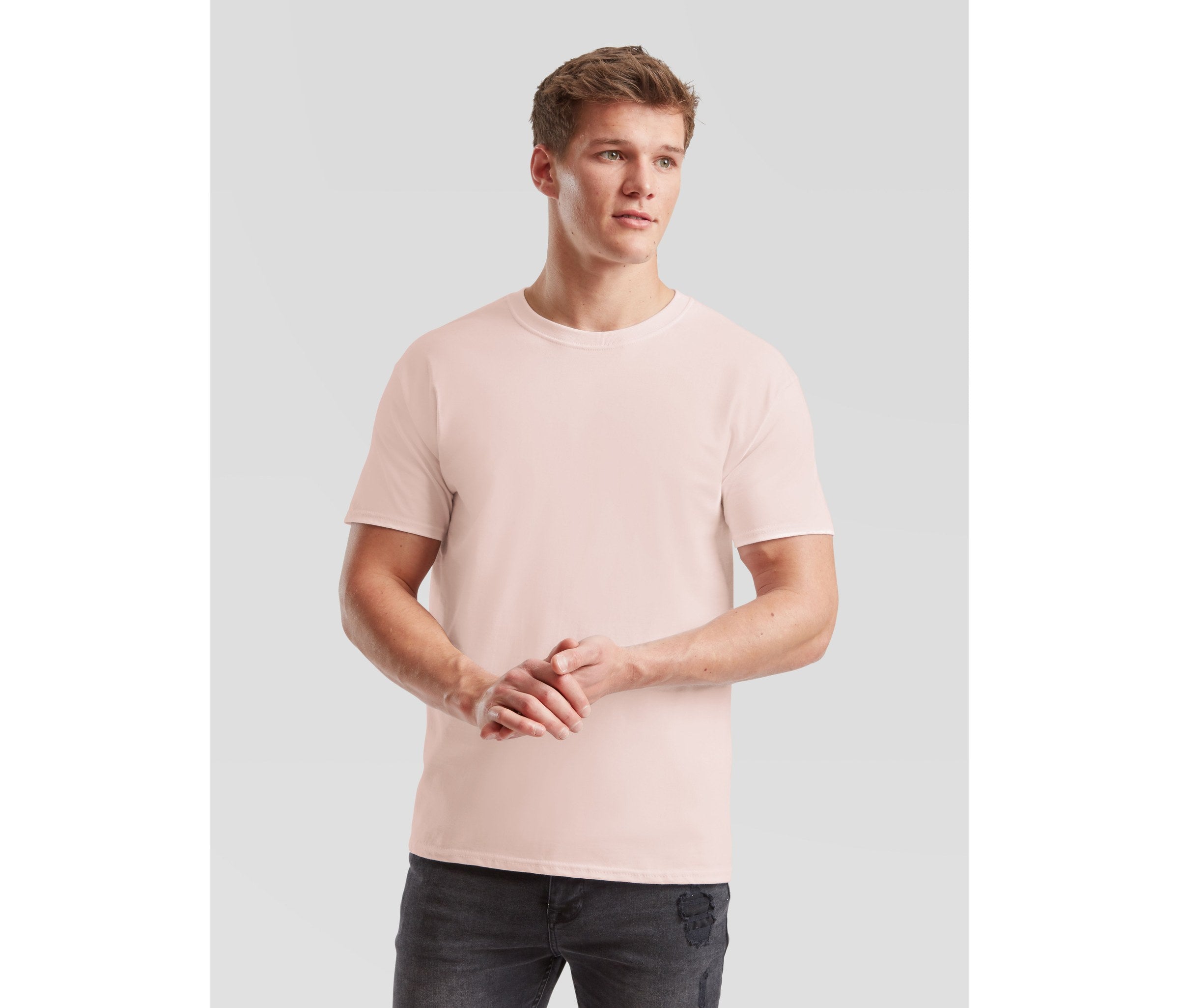 Camiseta Iconic 195 Fruit of the Loom SC200 en color powder rose