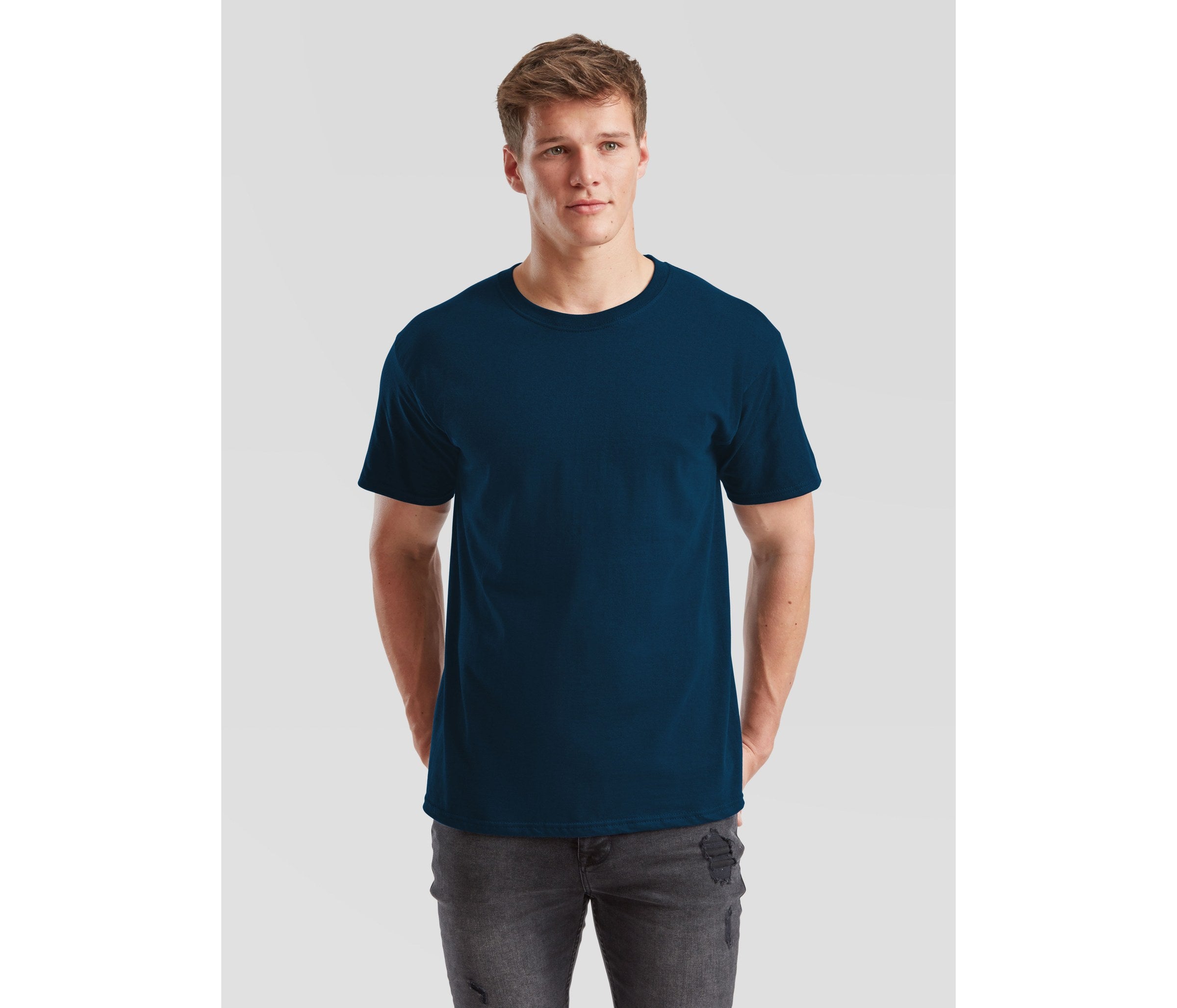 Camiseta Iconic 195 Fruit of the Loom SC200 en color mountain blue