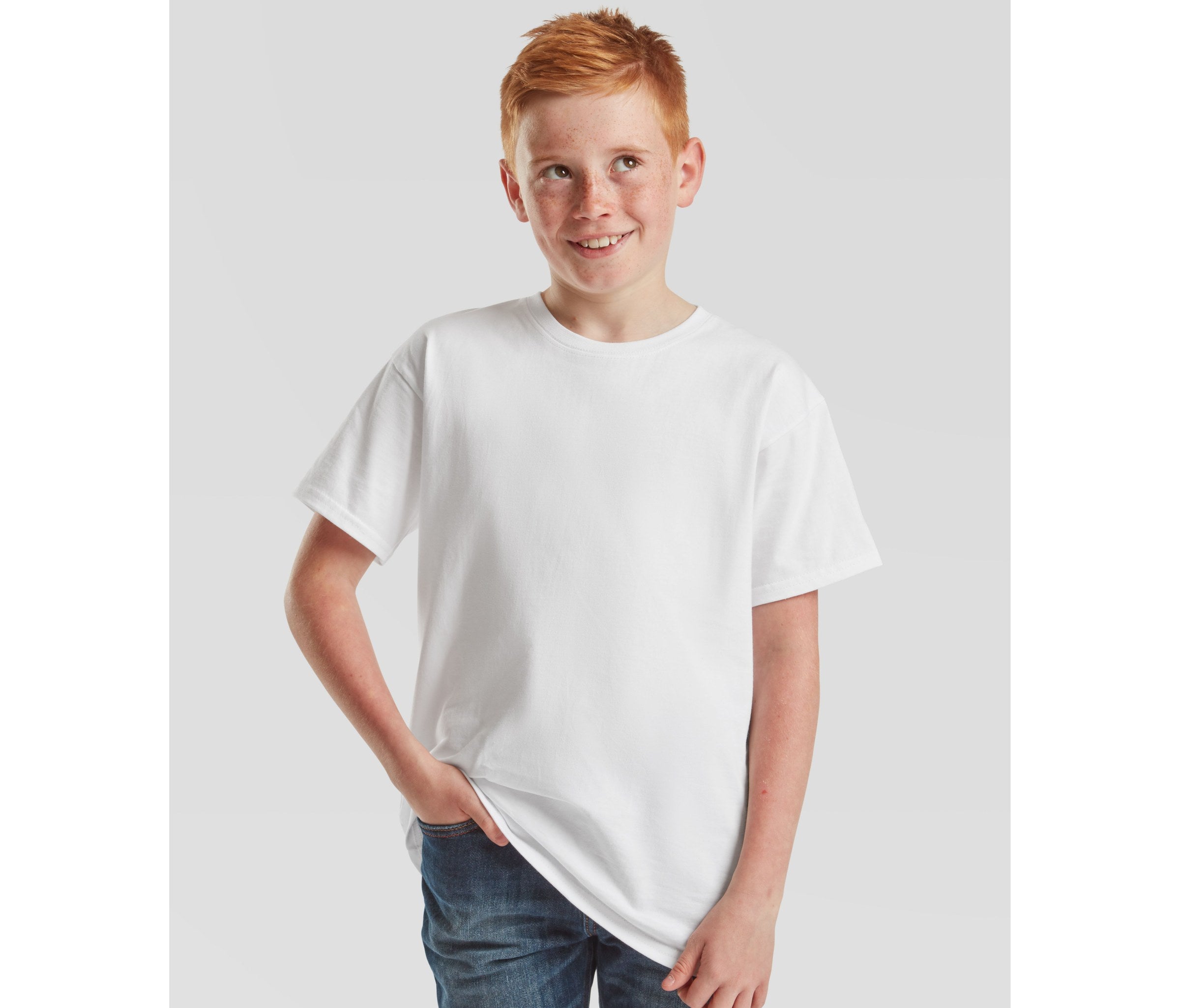 Camiseta Kids Iconic 195t Fruit of the Loom SC201 en color blanco