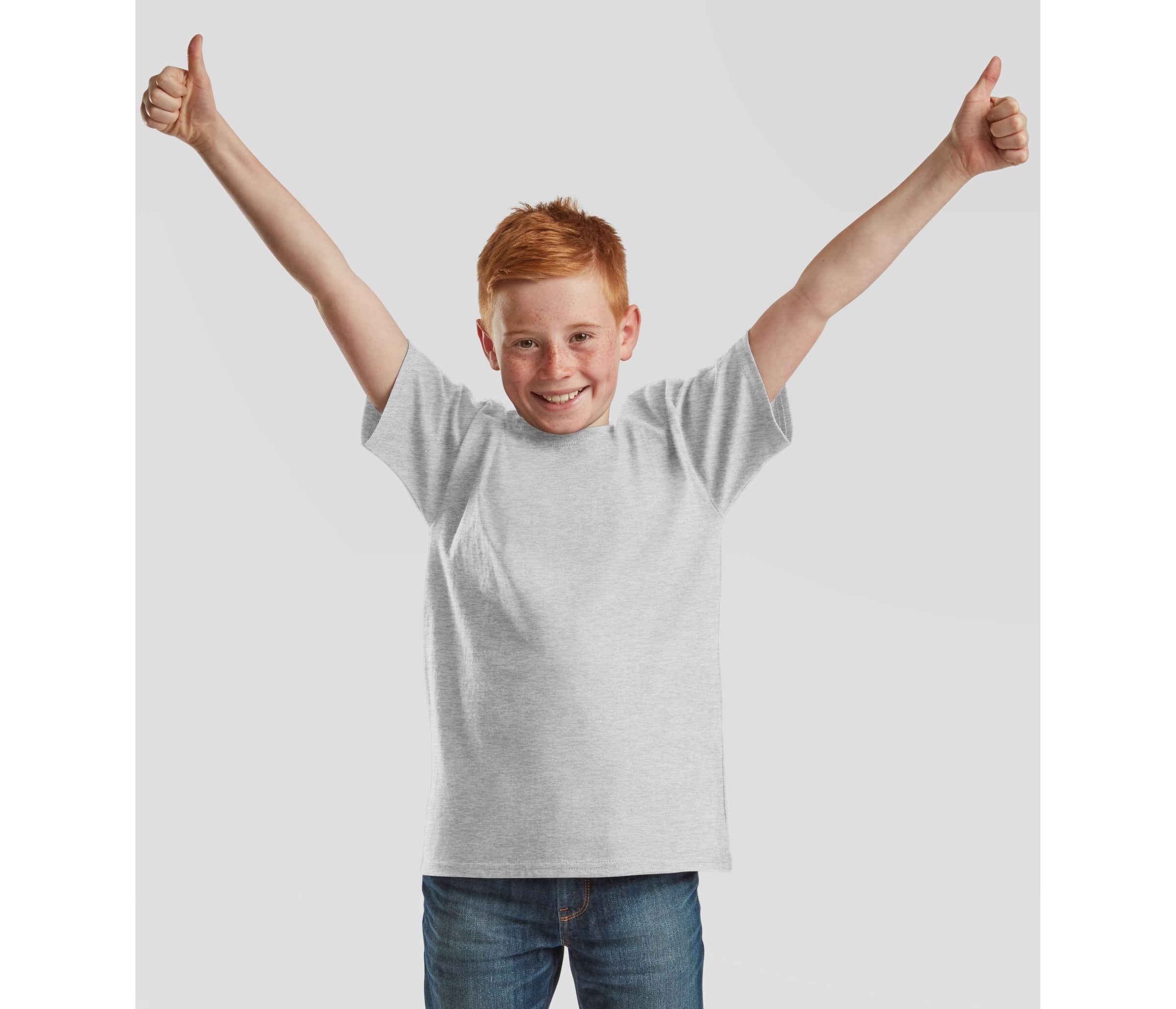 Camiseta Kids Iconic 195t Fruit of the Loom SC201 en color gris jaspeado