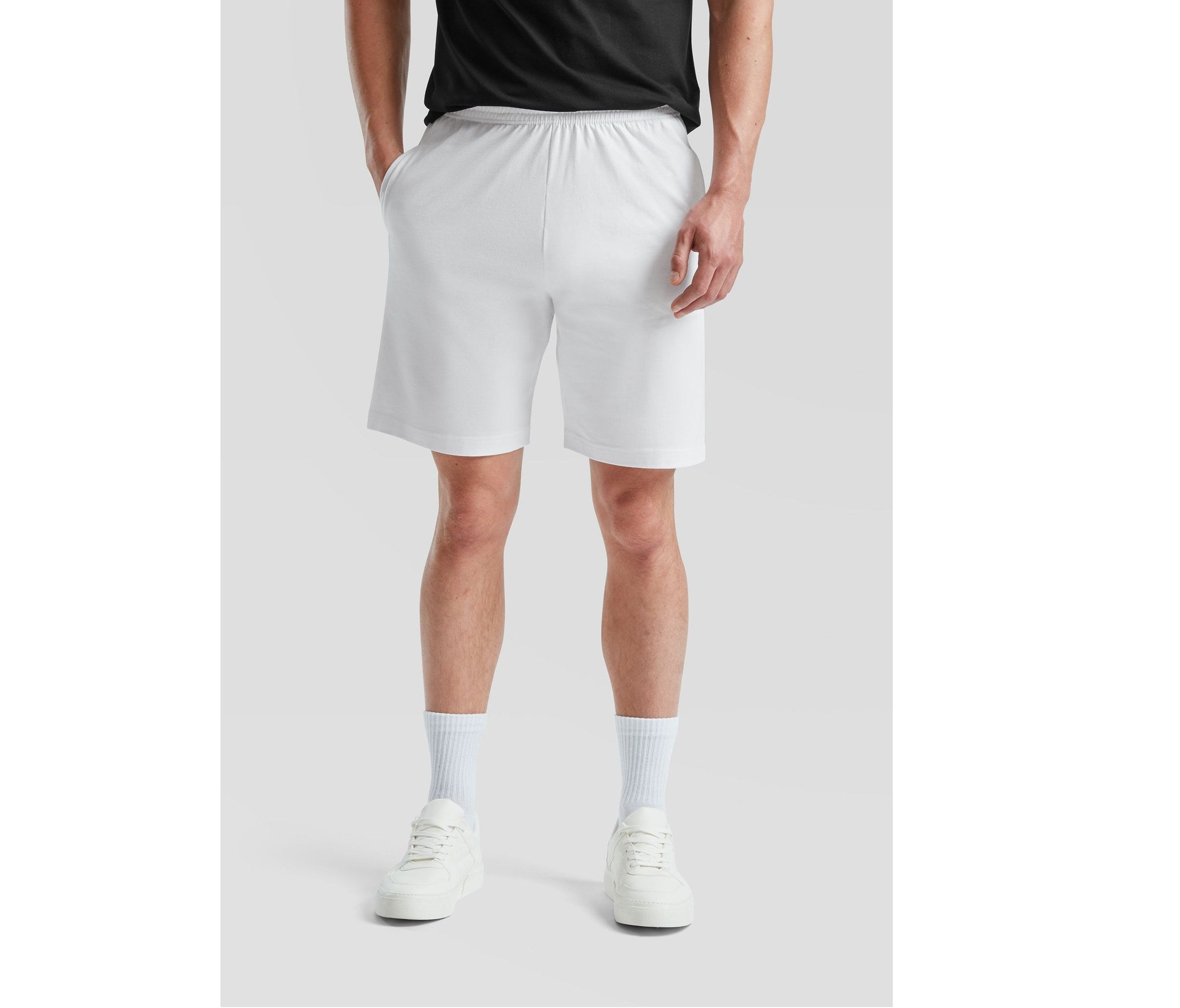 Pantalón Iconic 195 Jersey Shorts Fruit of the Loom SC202 en color blanco