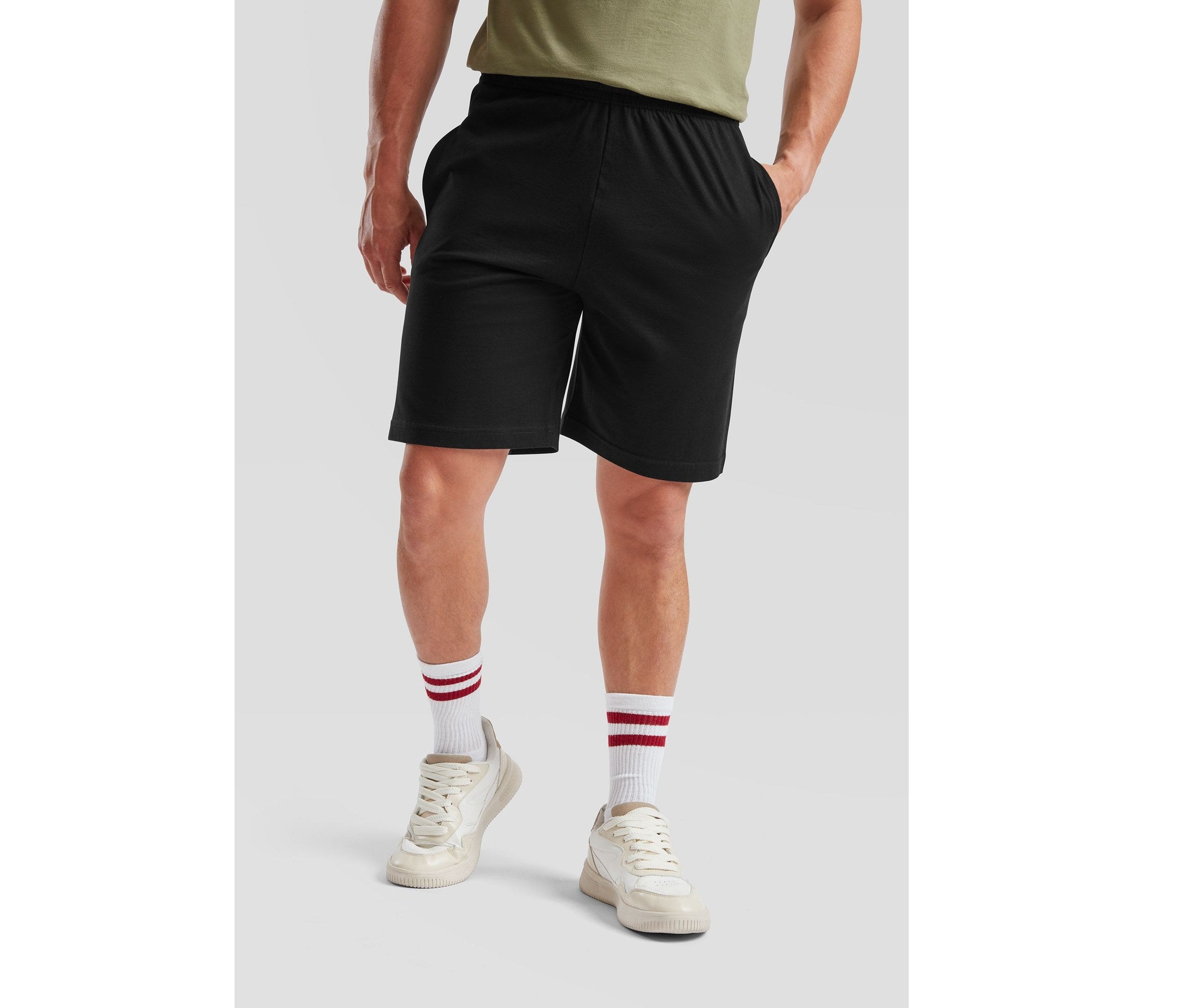 Pantalón Iconic 195 Jersey Shorts Fruit of the Loom SC202 en color negro