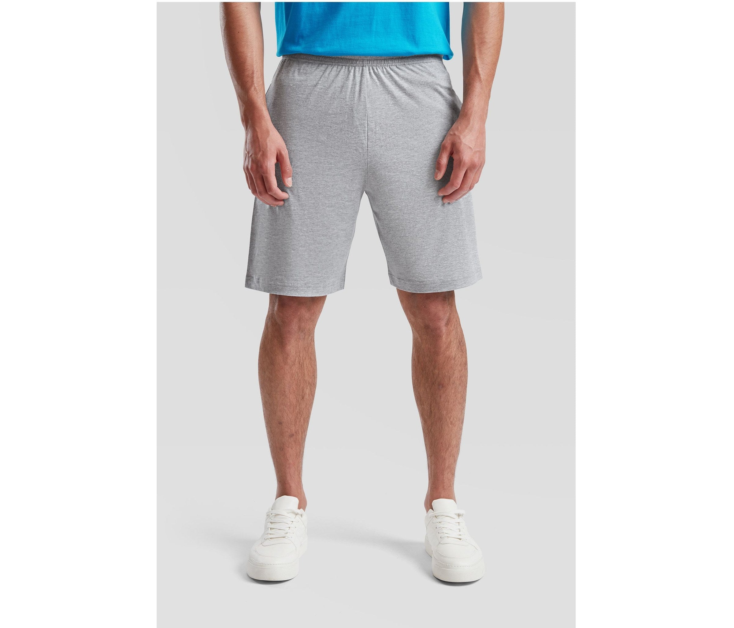 Pantalón Iconic 195 Jersey Shorts Fruit of the Loom SC202 en color gris jaspeado