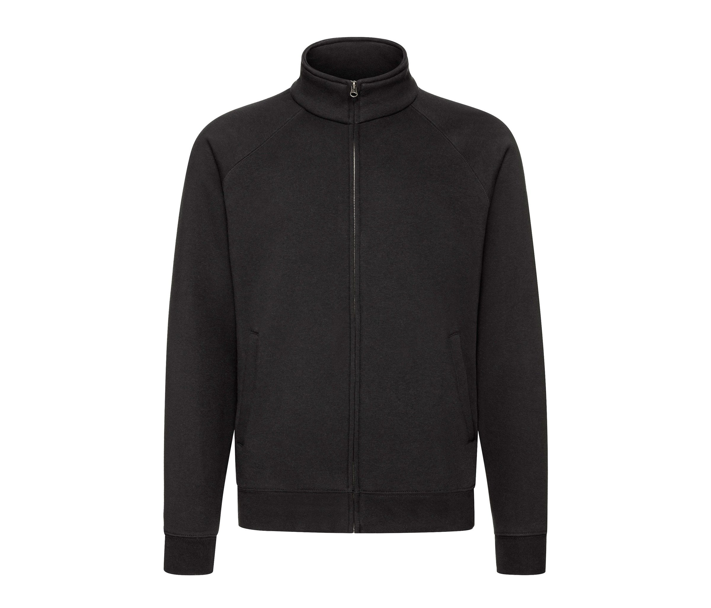 Sudadera Premium Sweat Jacket Fruit of the Loom SC2280 en color negro