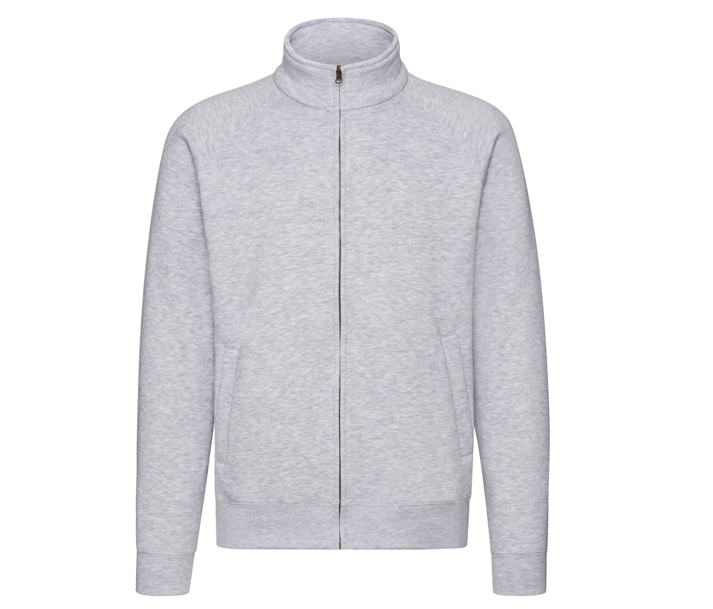 Sudadera Premium Sweat Jacket Fruit of the Loom SC2280 en color gris jaspeado
