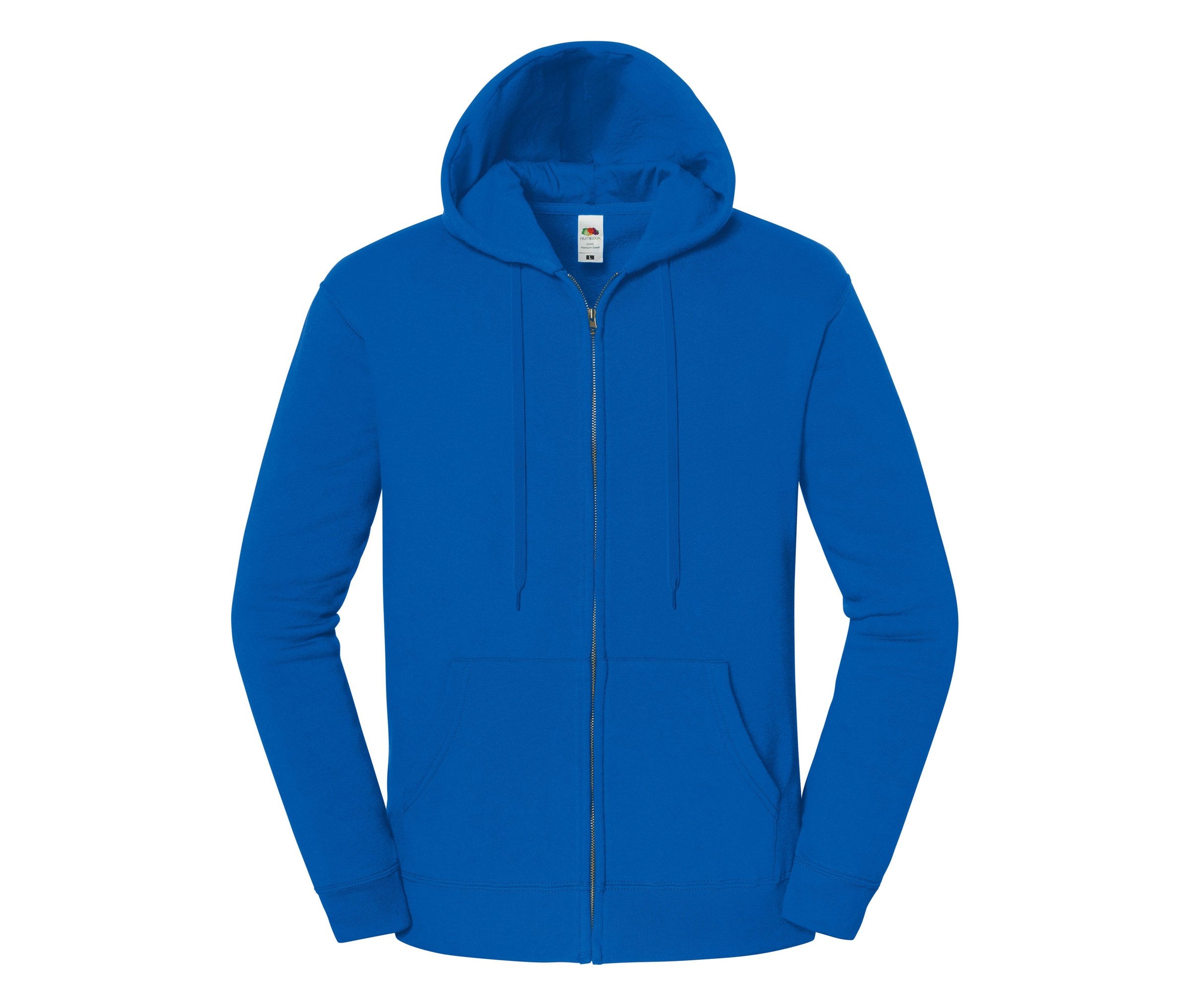 Sudadera Iconic Premium Hooded Sweat Jacket Fruit of the Loom SC2286 en color azul real