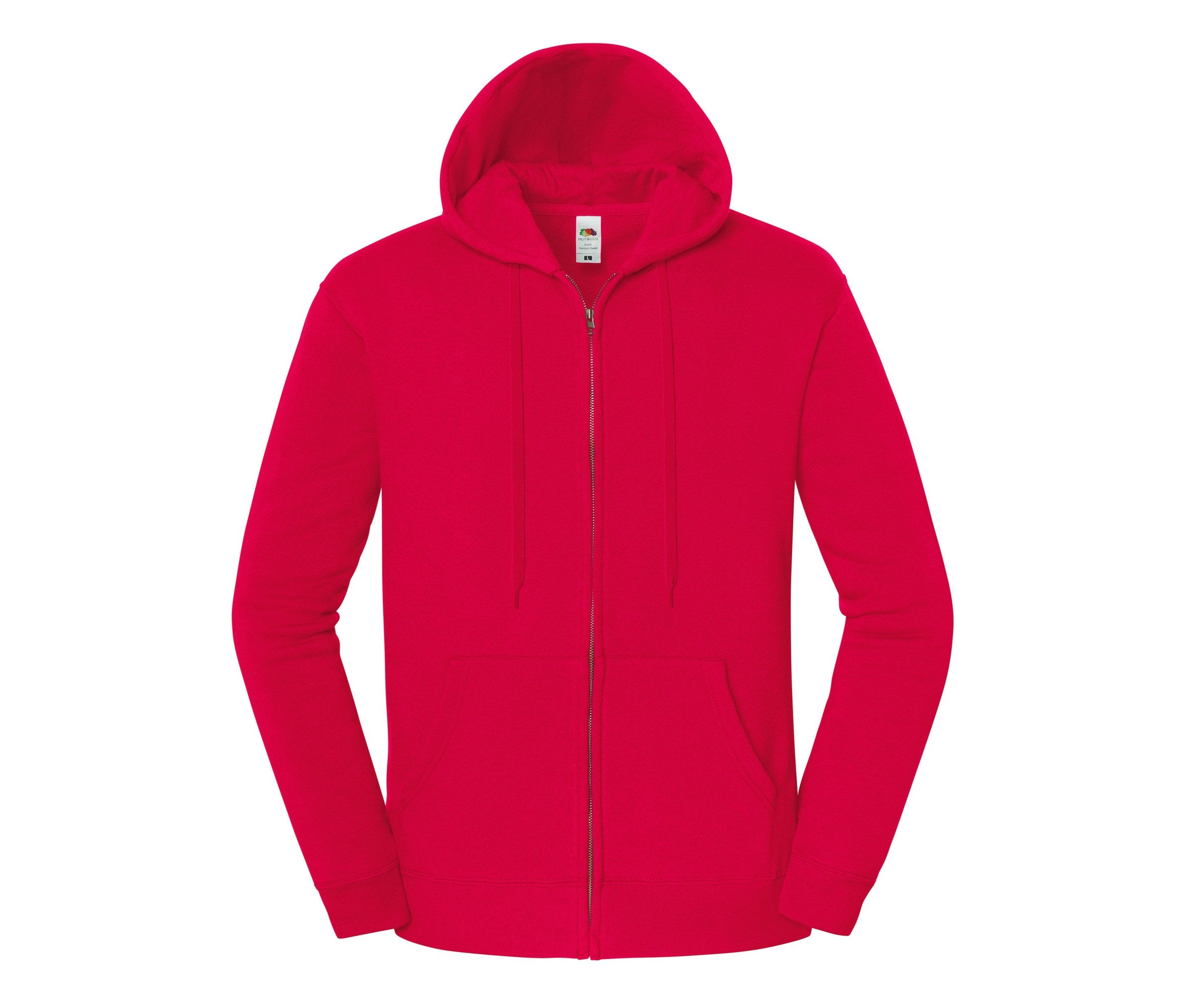 Sudadera Iconic Premium Hooded Sweat Jacket Fruit of the Loom SC2286 en color rojo
