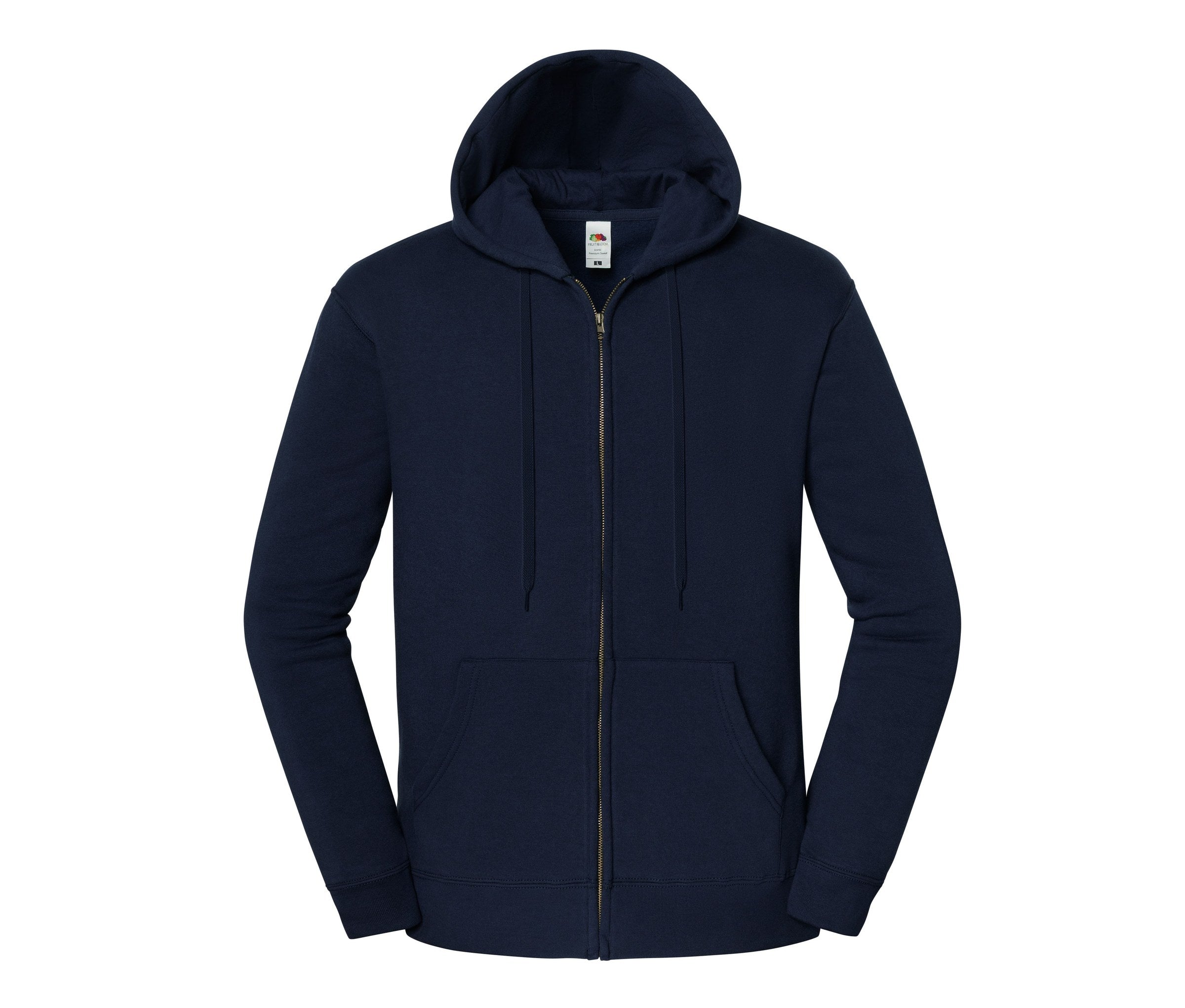 Sudadera Iconic Premium Hooded Sweat Jacket Fruit of the Loom SC2286 en color deep navy