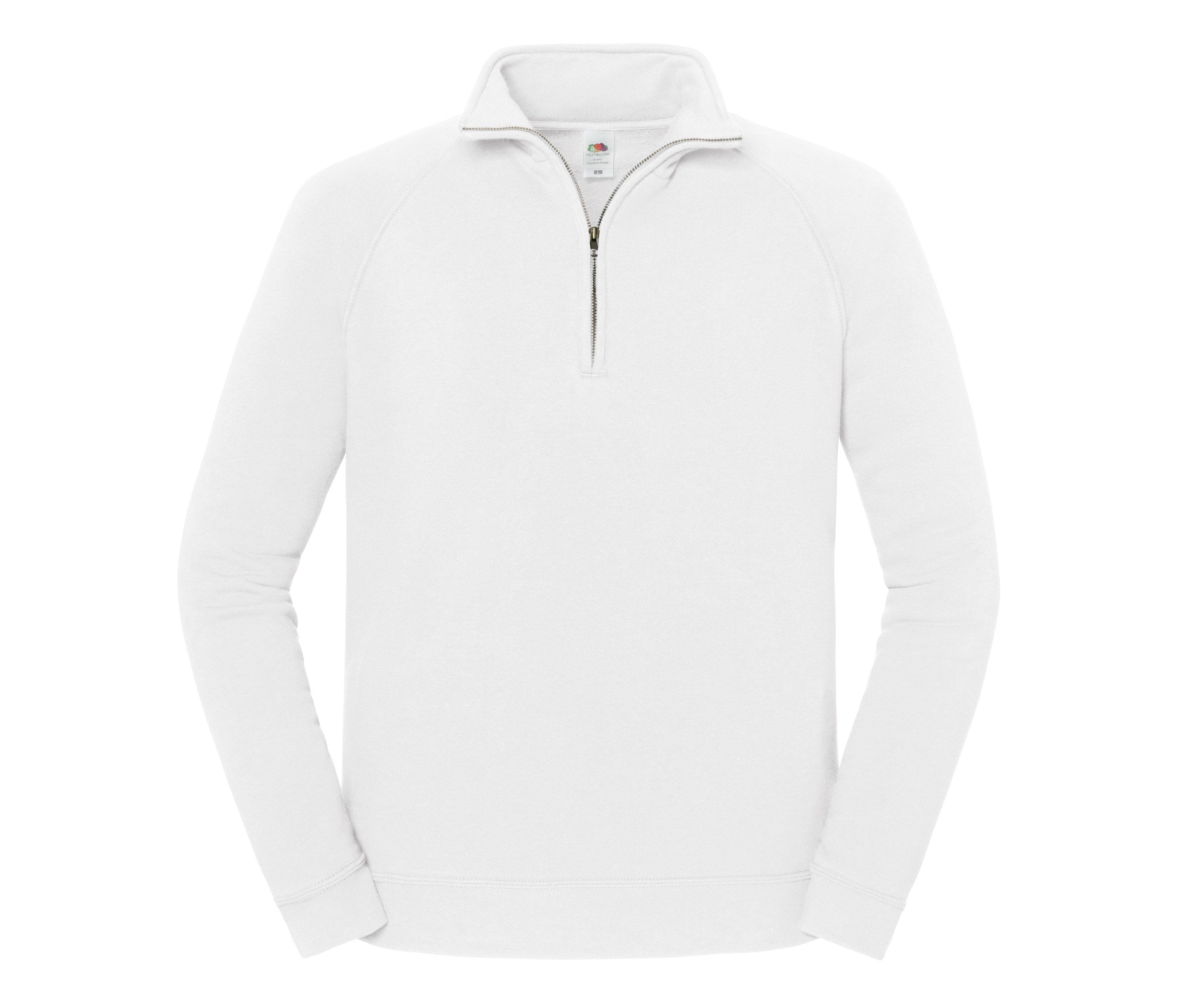 Sudadera Iconic Premium ZIP Neck Sweat Fruit of the Loom SC2288 en color blanco