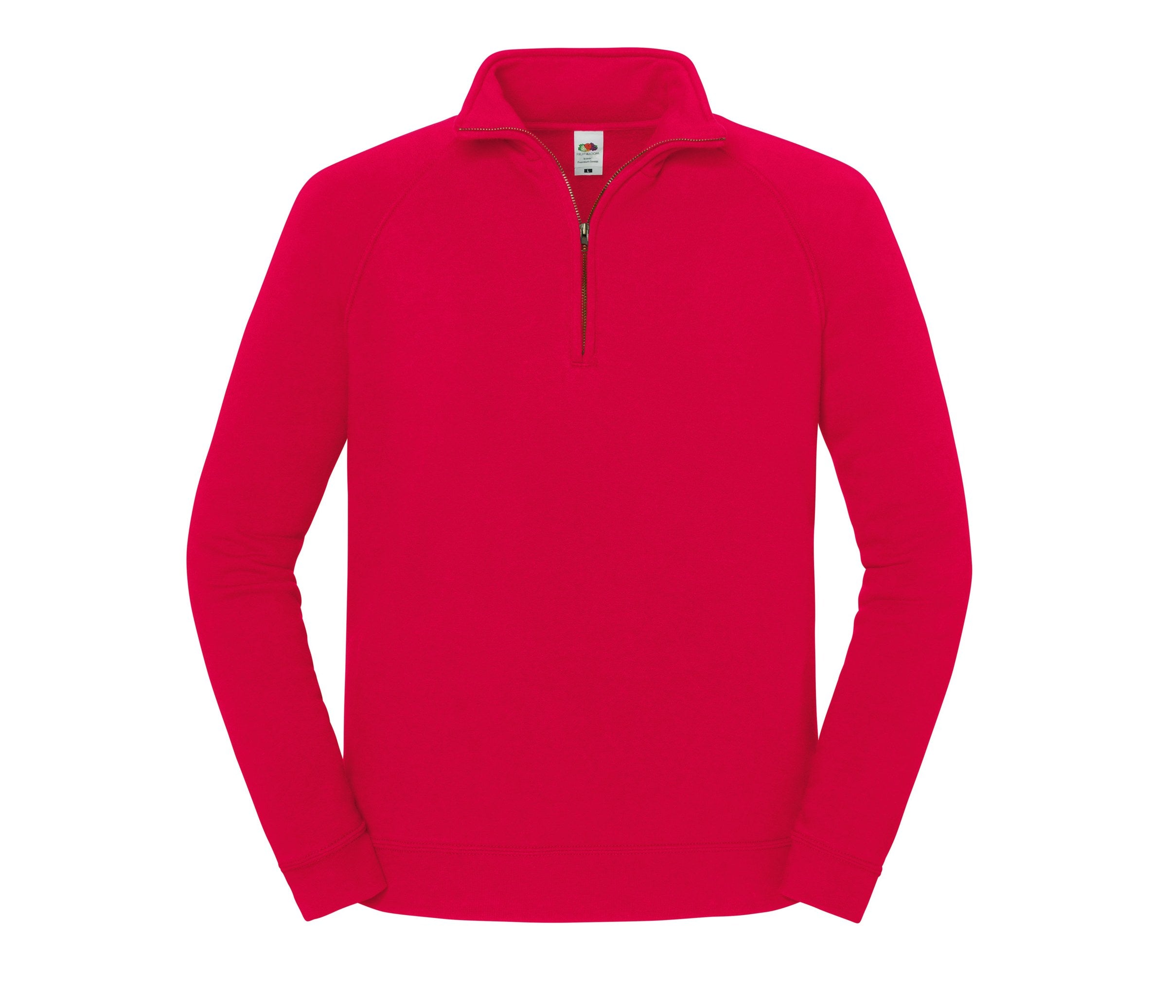Sudadera Iconic Premium ZIP Neck Sweat Fruit of the Loom SC2288 en color rojo