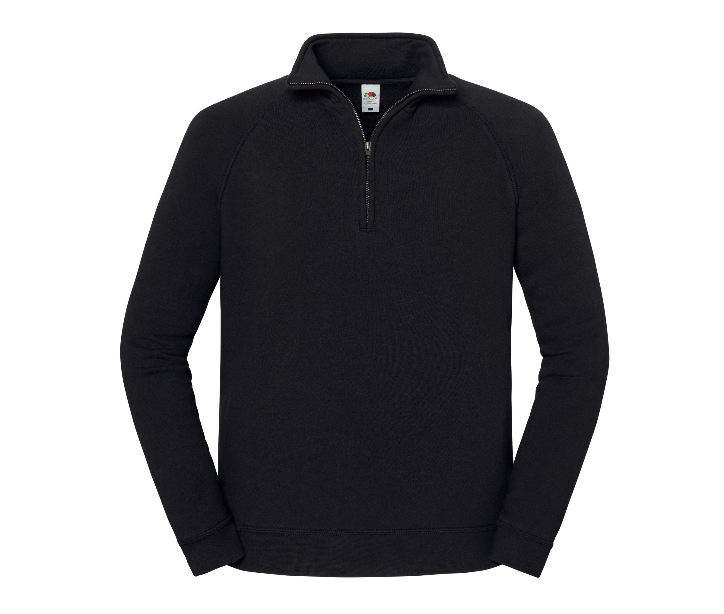 Sudadera Iconic Premium ZIP Neck Sweat Fruit of the Loom SC2288 en color negro