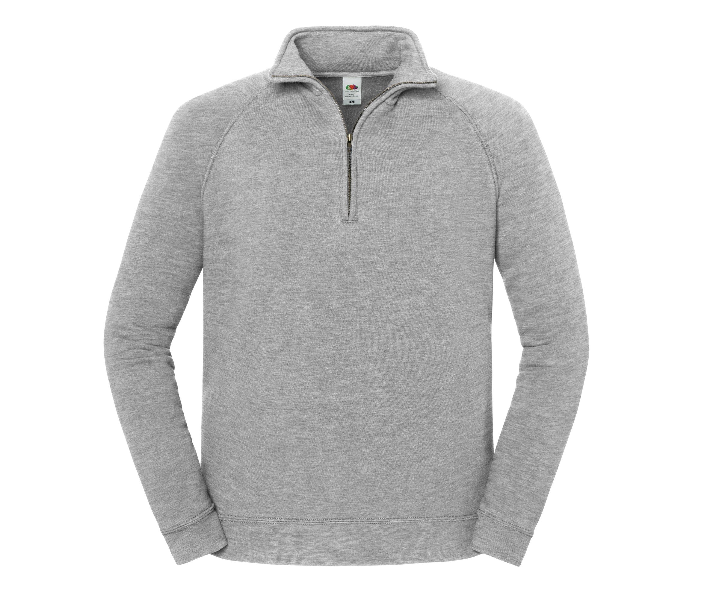 Sudadera Iconic Premium ZIP Neck Sweat Fruit of the Loom SC2288 en color athletic heather