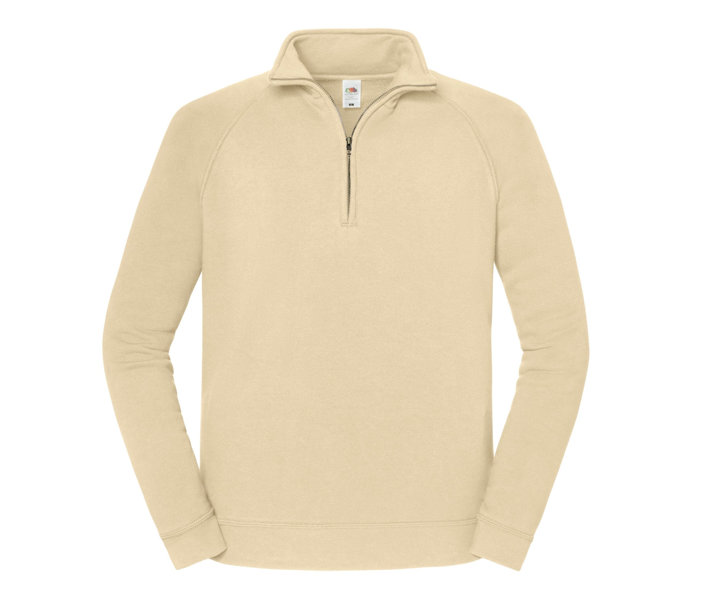 Sudadera Iconic Premium ZIP Neck Sweat Fruit of the Loom SC2288 en color desert sand