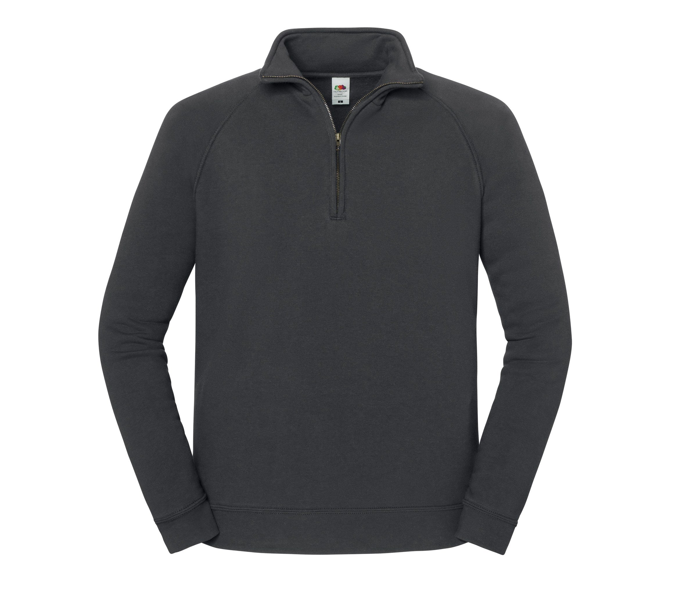 Sudadera Iconic Premium ZIP Neck Sweat Fruit of the Loom SC2288 en color graphite grey