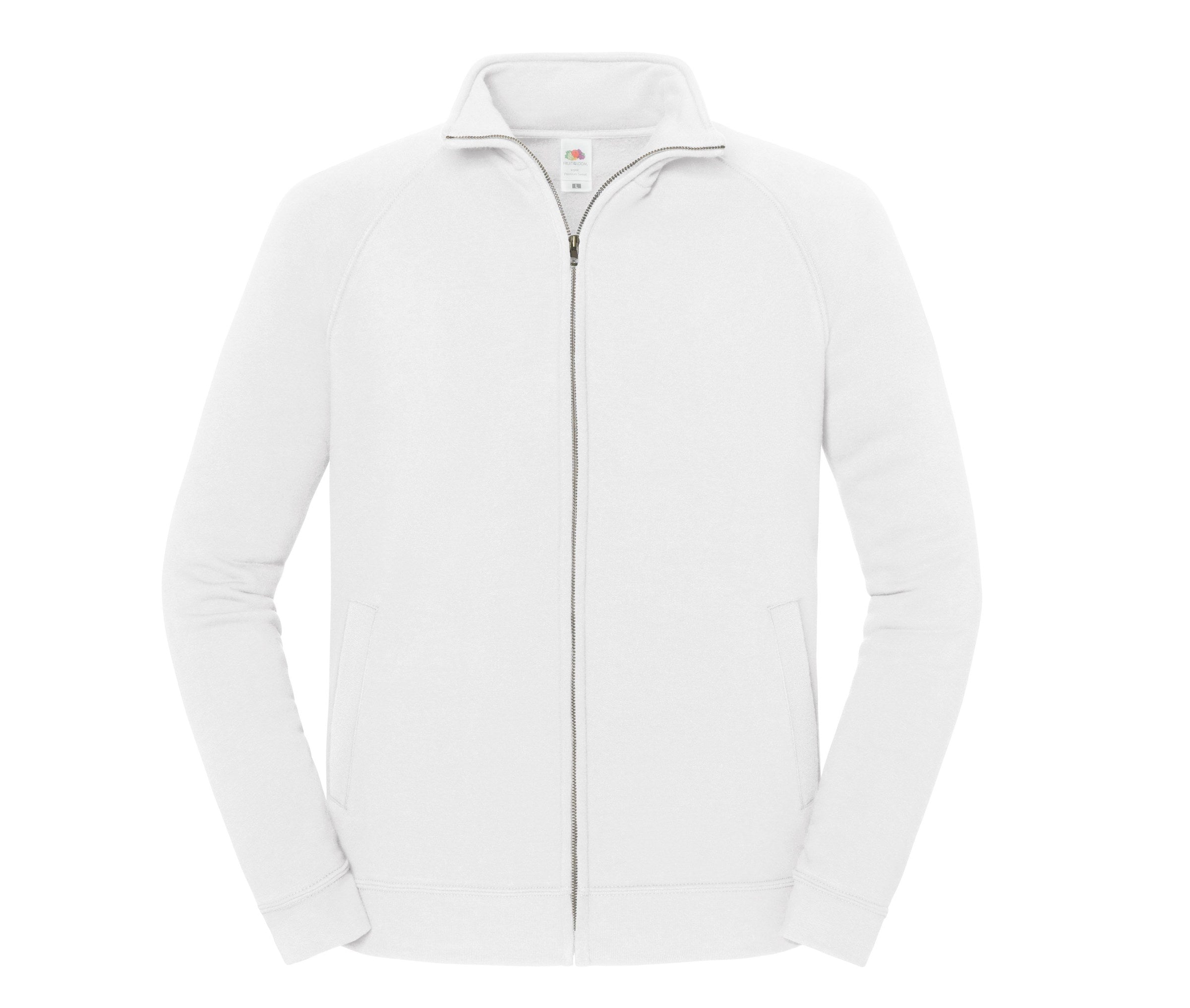 Sudadera Iconic Premium Sweat Jacket Fruit of the Loom SC2290 en color blanco