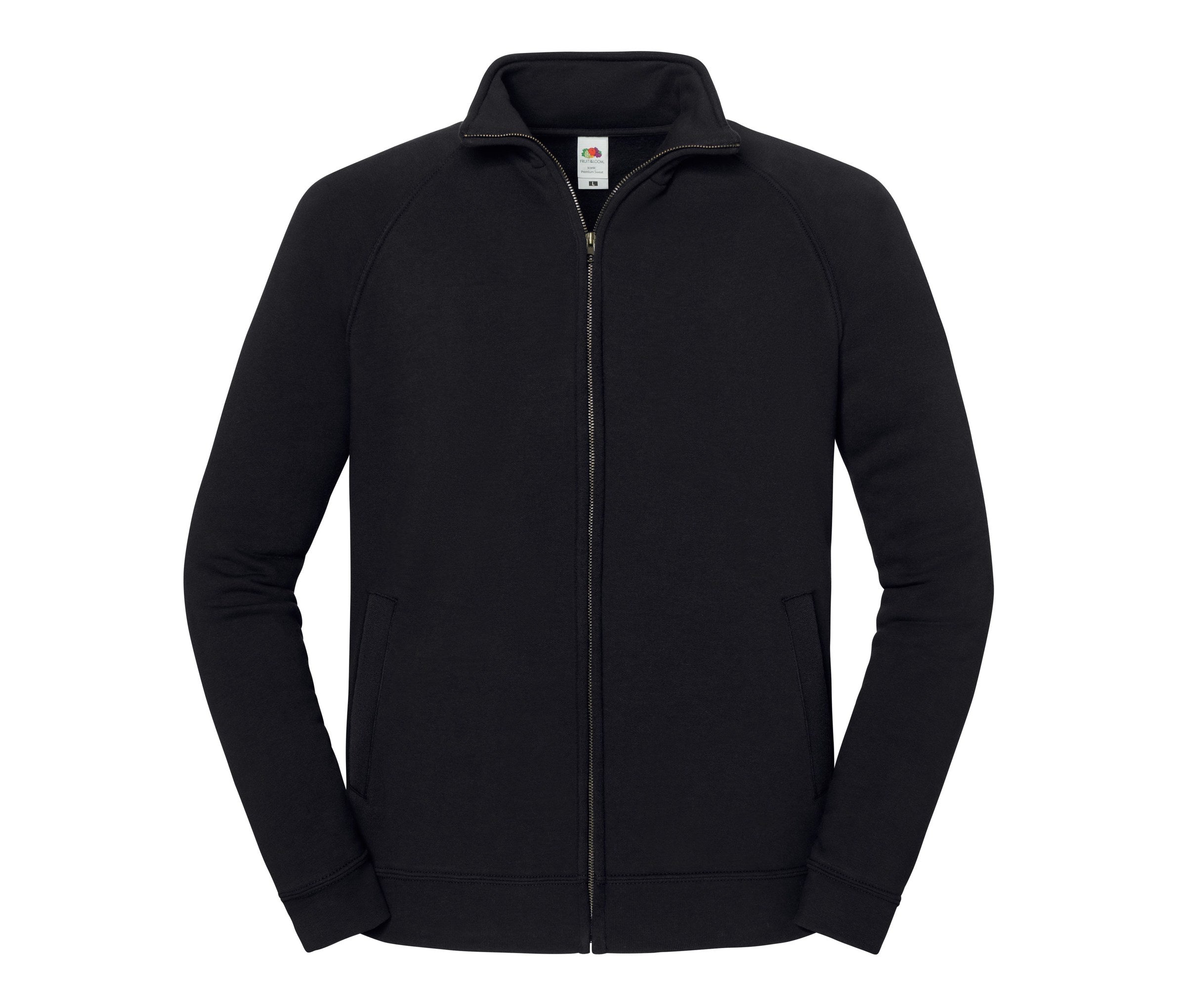 Sudadera Iconic Premium Sweat Jacket Fruit of the Loom SC2290 en color negro