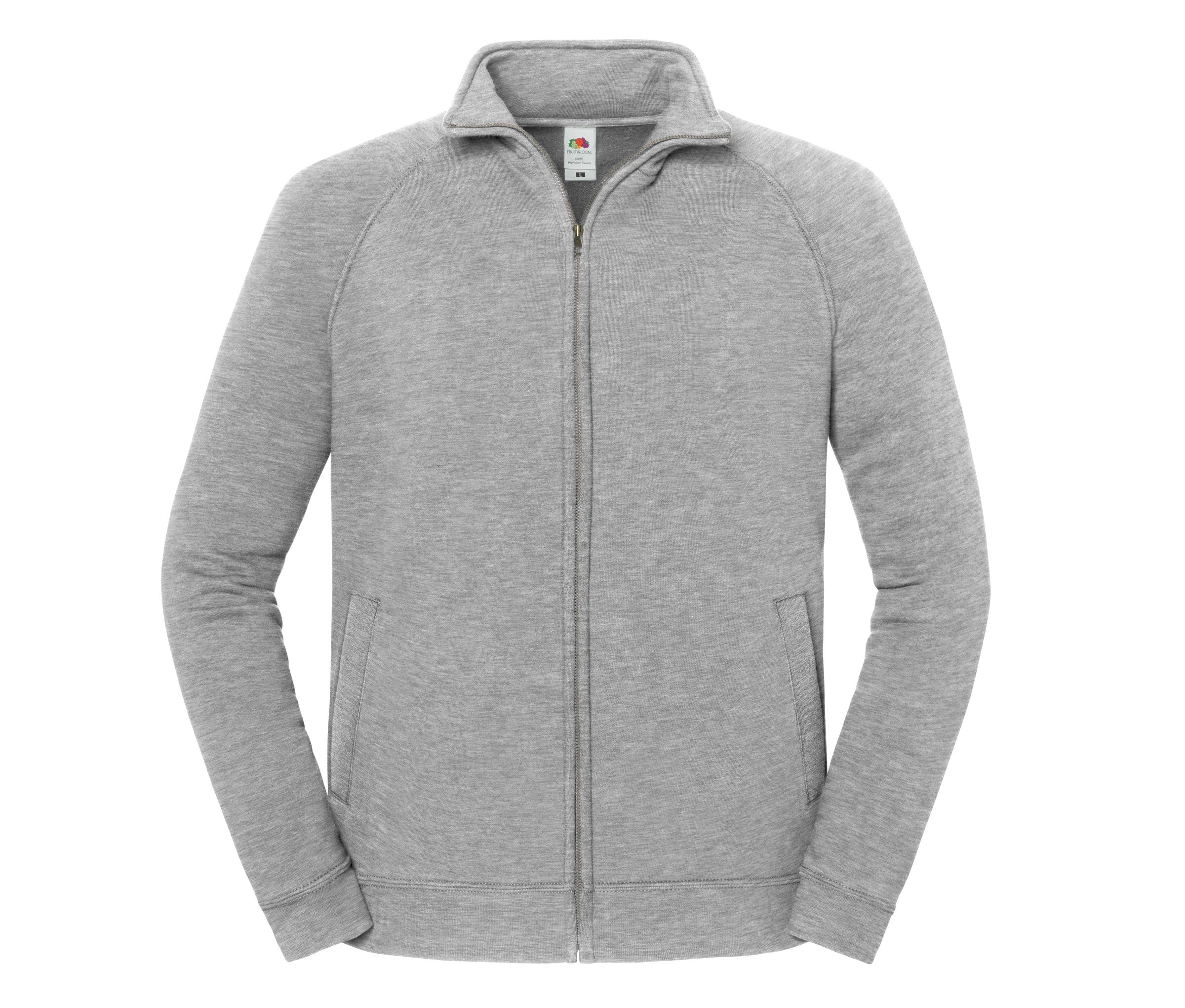 Sudadera Iconic Premium Sweat Jacket Fruit of the Loom SC2290 en color athletic heather