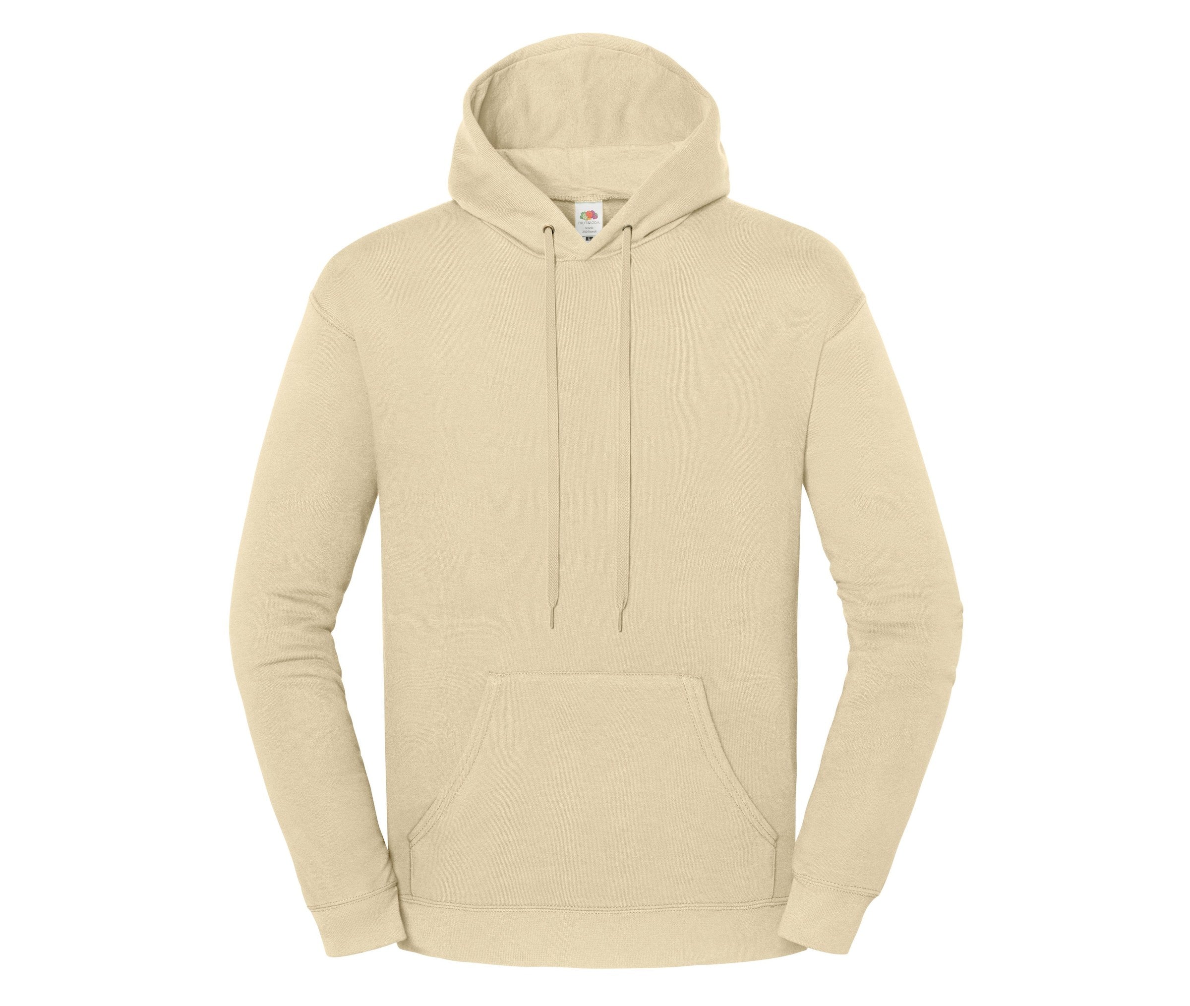 Sudadera Iconic 250 Hooded Sweat Fruit of the Loom SC2294 en color desert sand