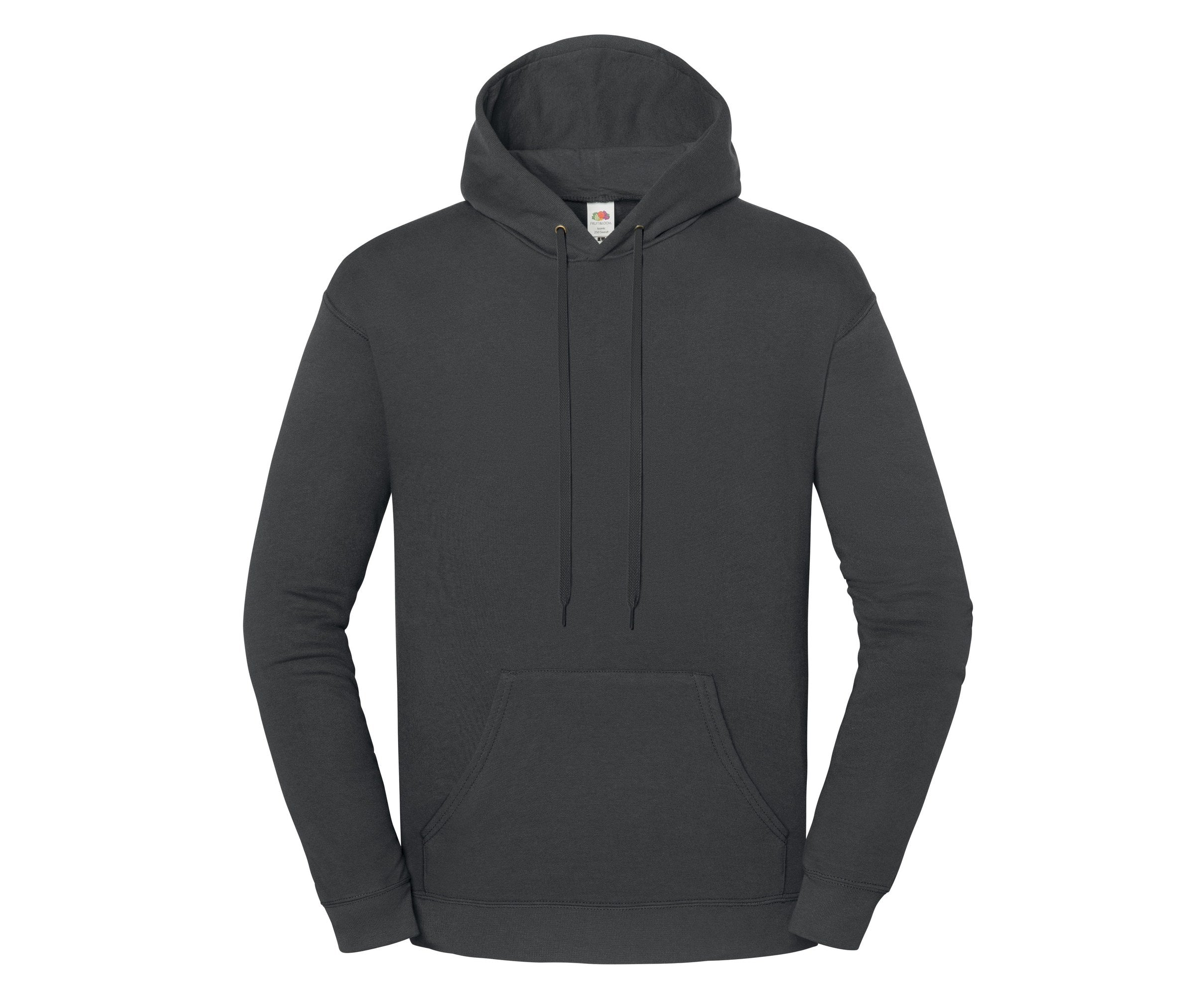 Sudadera Iconic 250 Hooded Sweat Fruit of the Loom SC2294 en color graphite grey