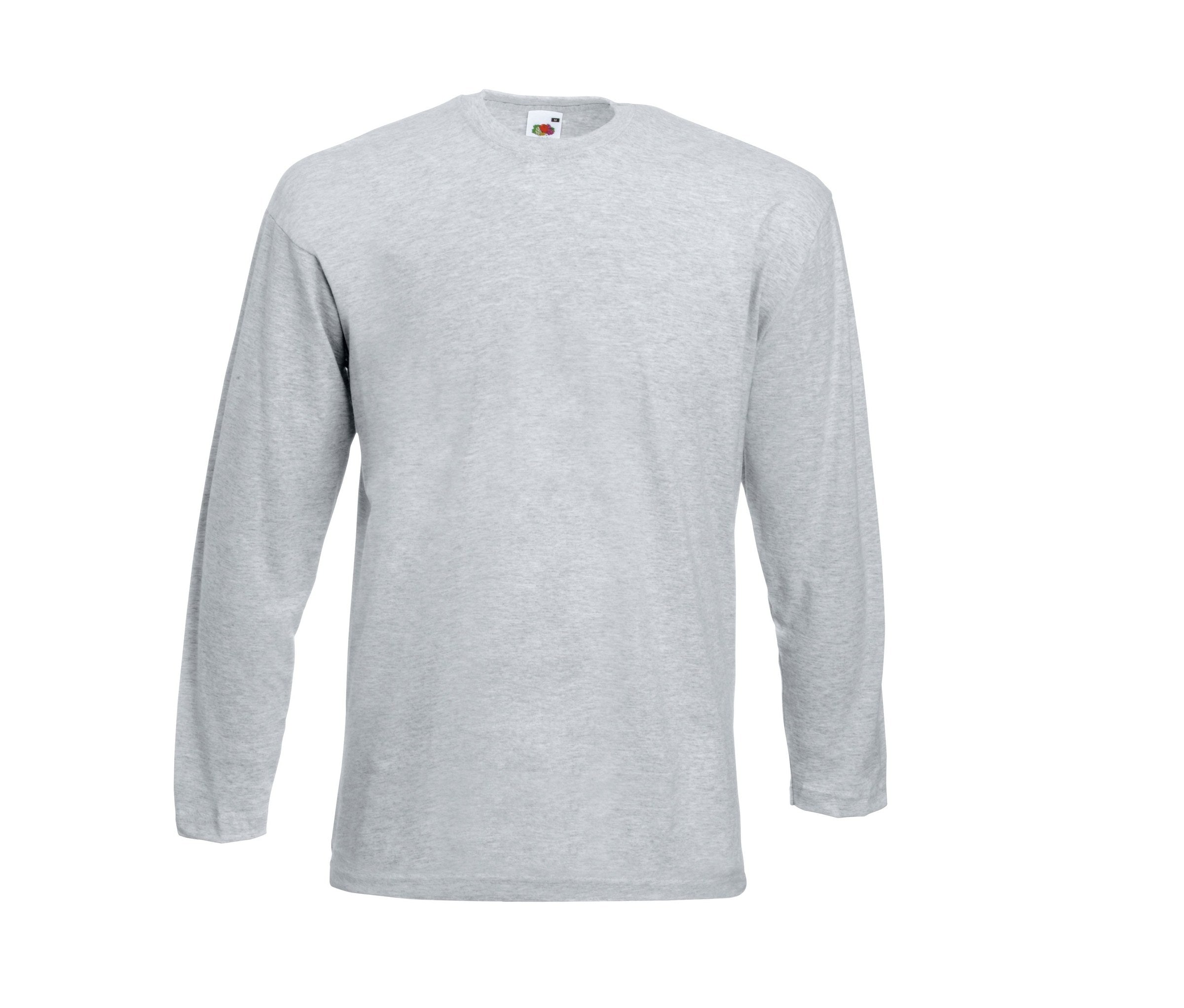 Camiseta Valueweight Long Sleeve Fruit of the Loom SC233 en color gris jaspeado