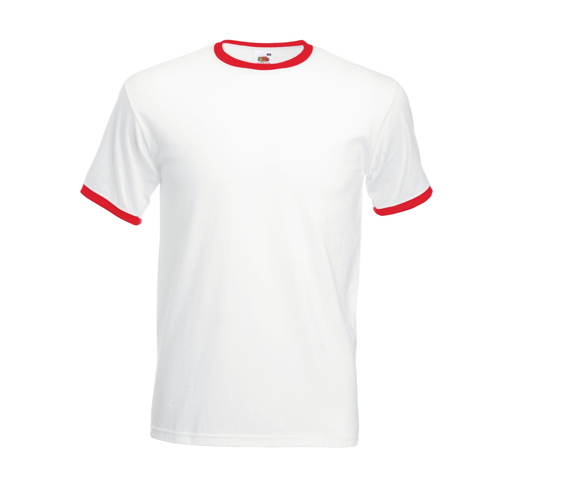 Camiseta Valueweight Ringer Fruit of the Loom SC245 en color white/red