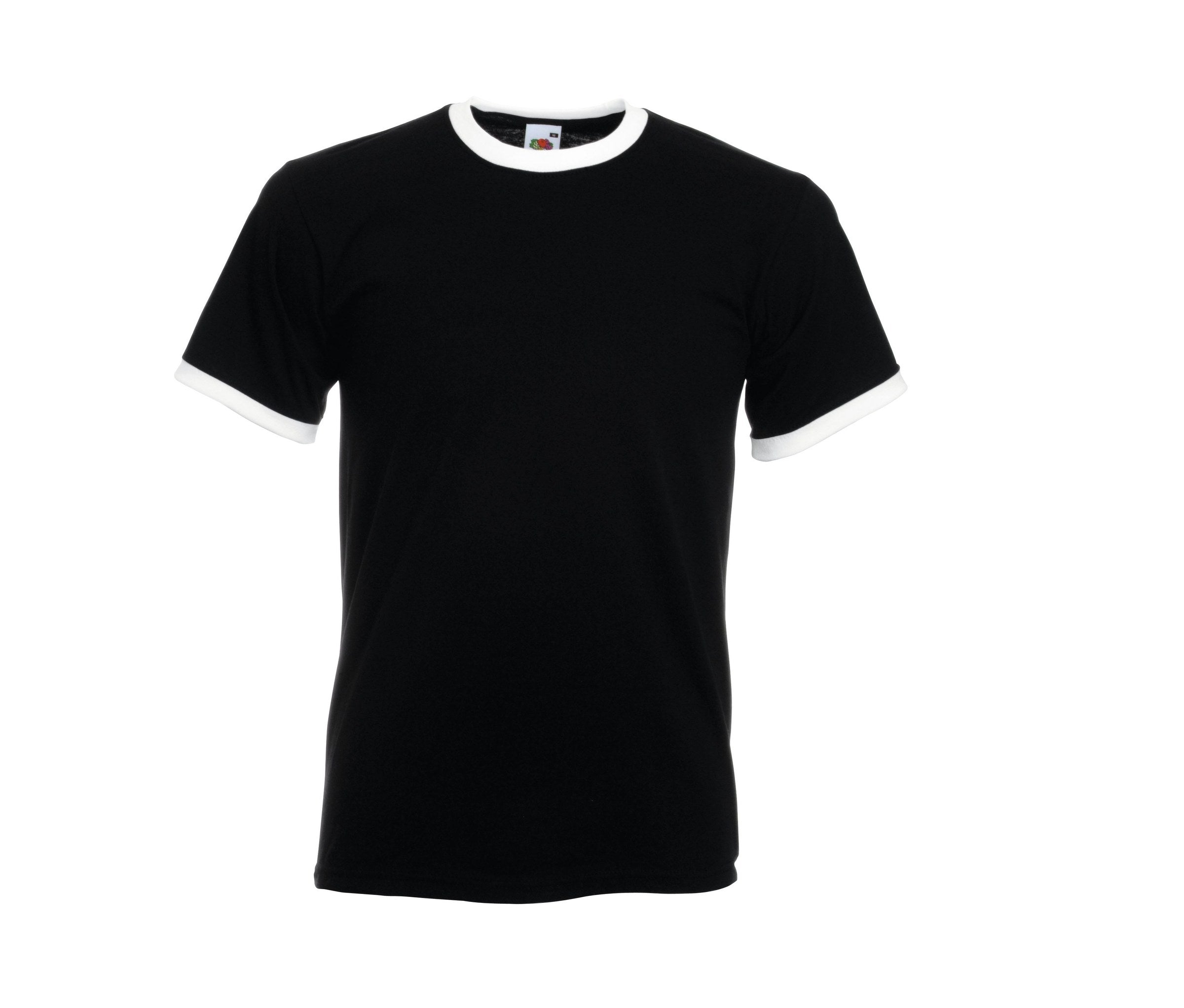 Camiseta Valueweight Ringer Fruit of the Loom SC245 en color black/white