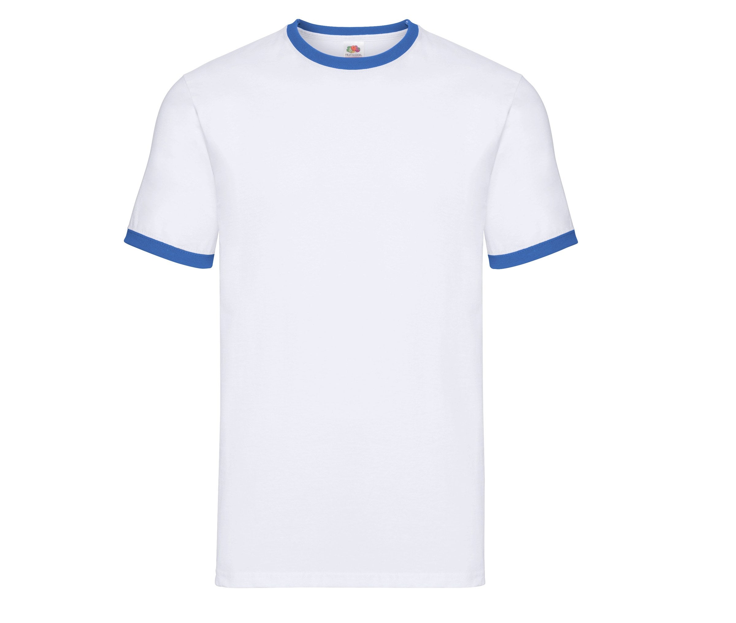 Camiseta Valueweight Ringer Fruit of the Loom SC245 en color white/royal blue