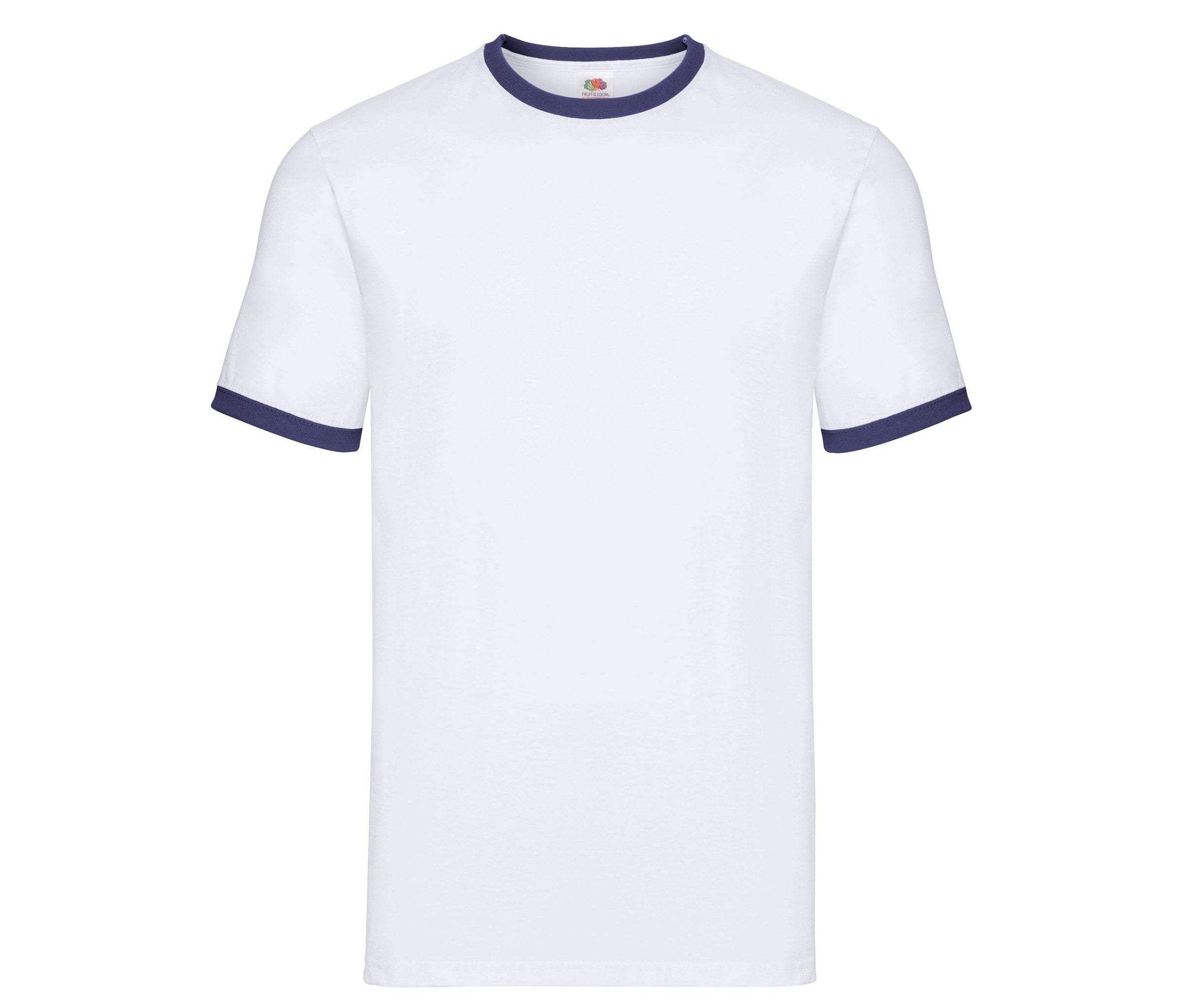 Camiseta Valueweight Ringer Fruit of the Loom SC245 en color white/navy
