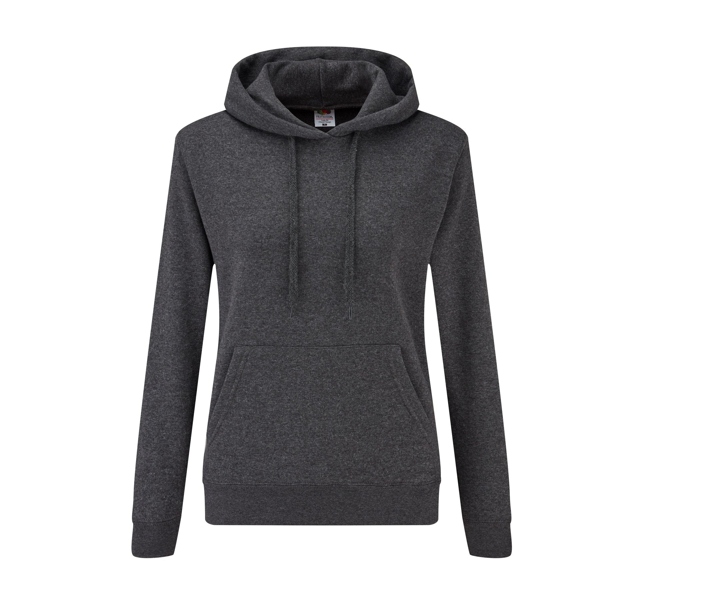 Sudadera Ladies Classic Hooded Sweat Fruit of the Loom SC269 en color gris jaspeado oscuro