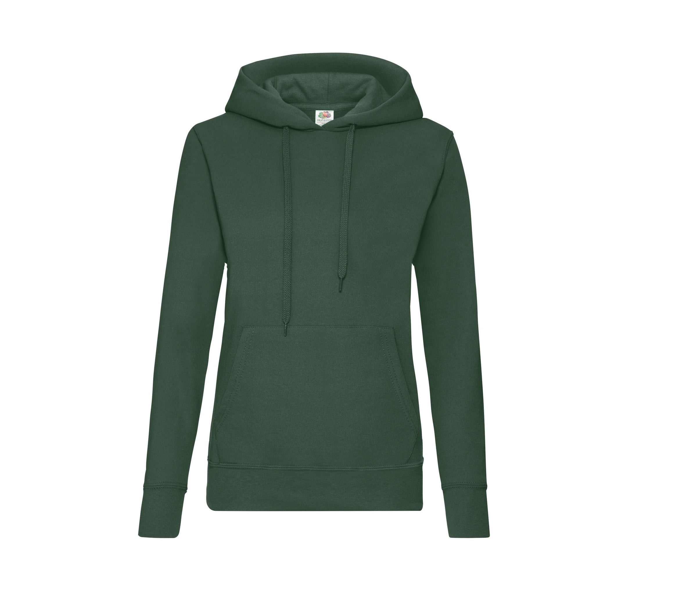 Sudadera Ladies Classic Hooded Sweat Fruit of the Loom SC269 en color bottle green