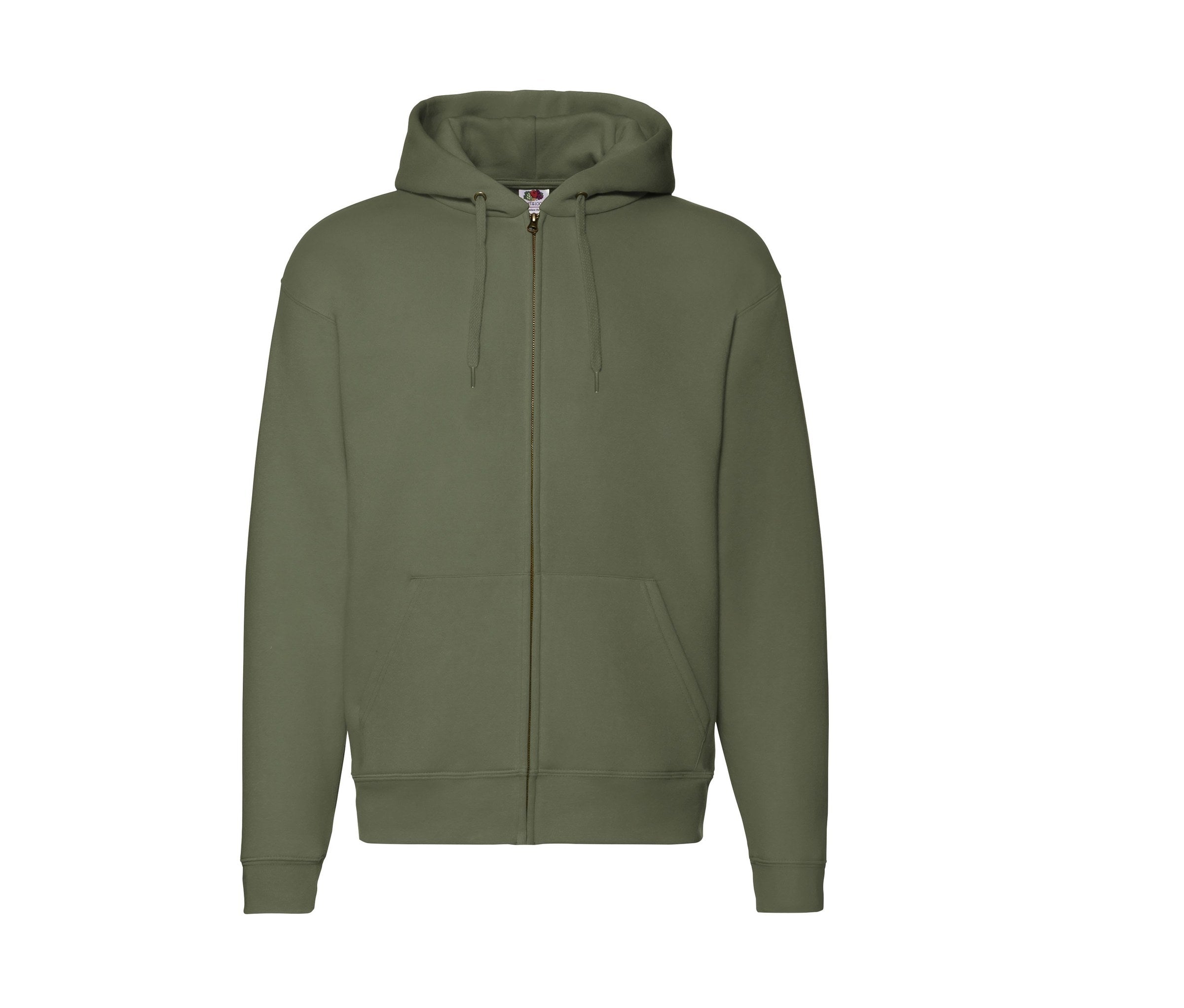 Sudadera Premium Hooded Sweat Jacket Fruit of the Loom SC274 en color classic olive