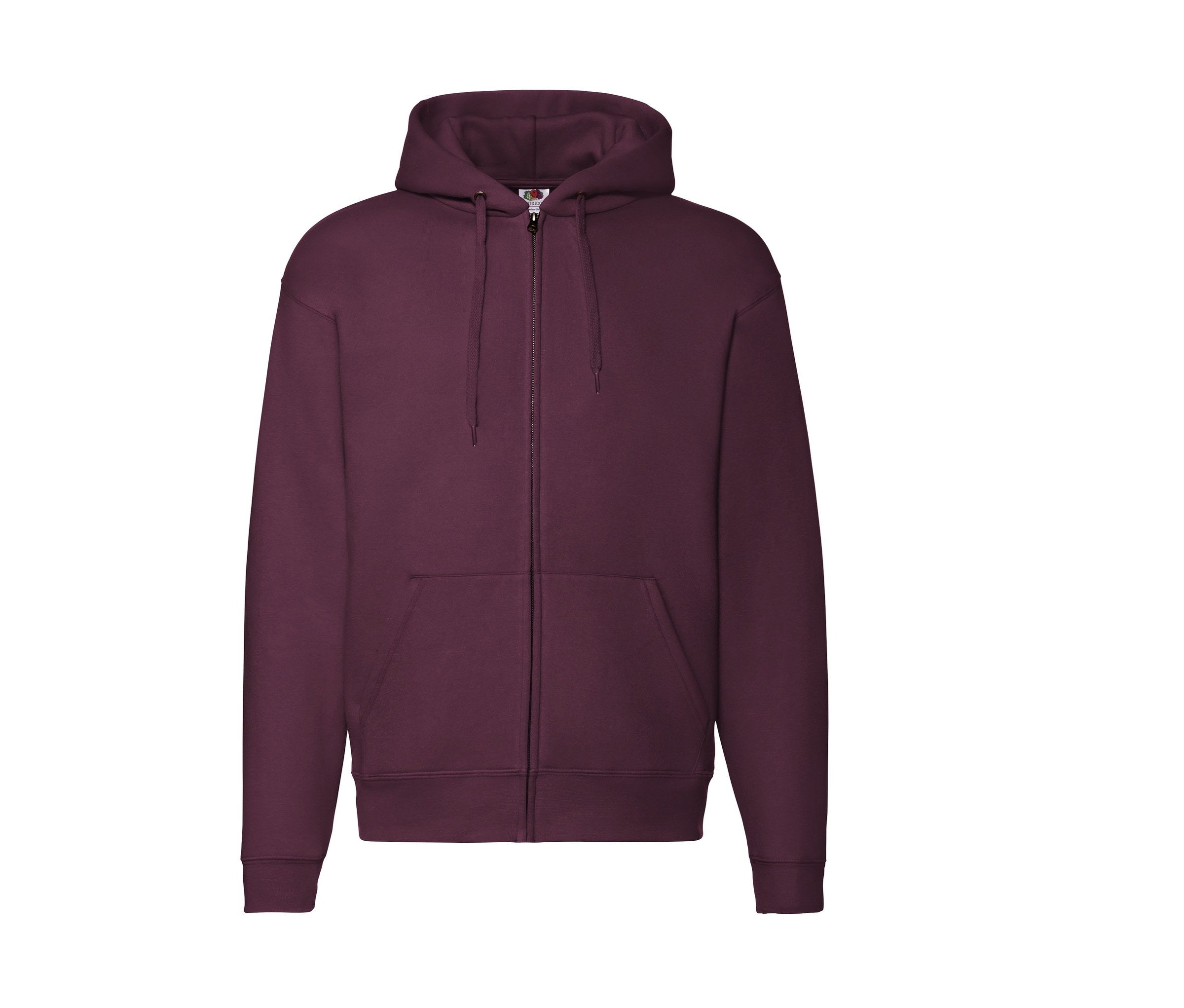 Sudadera Premium Hooded Sweat Jacket Fruit of the Loom SC274 en color granate