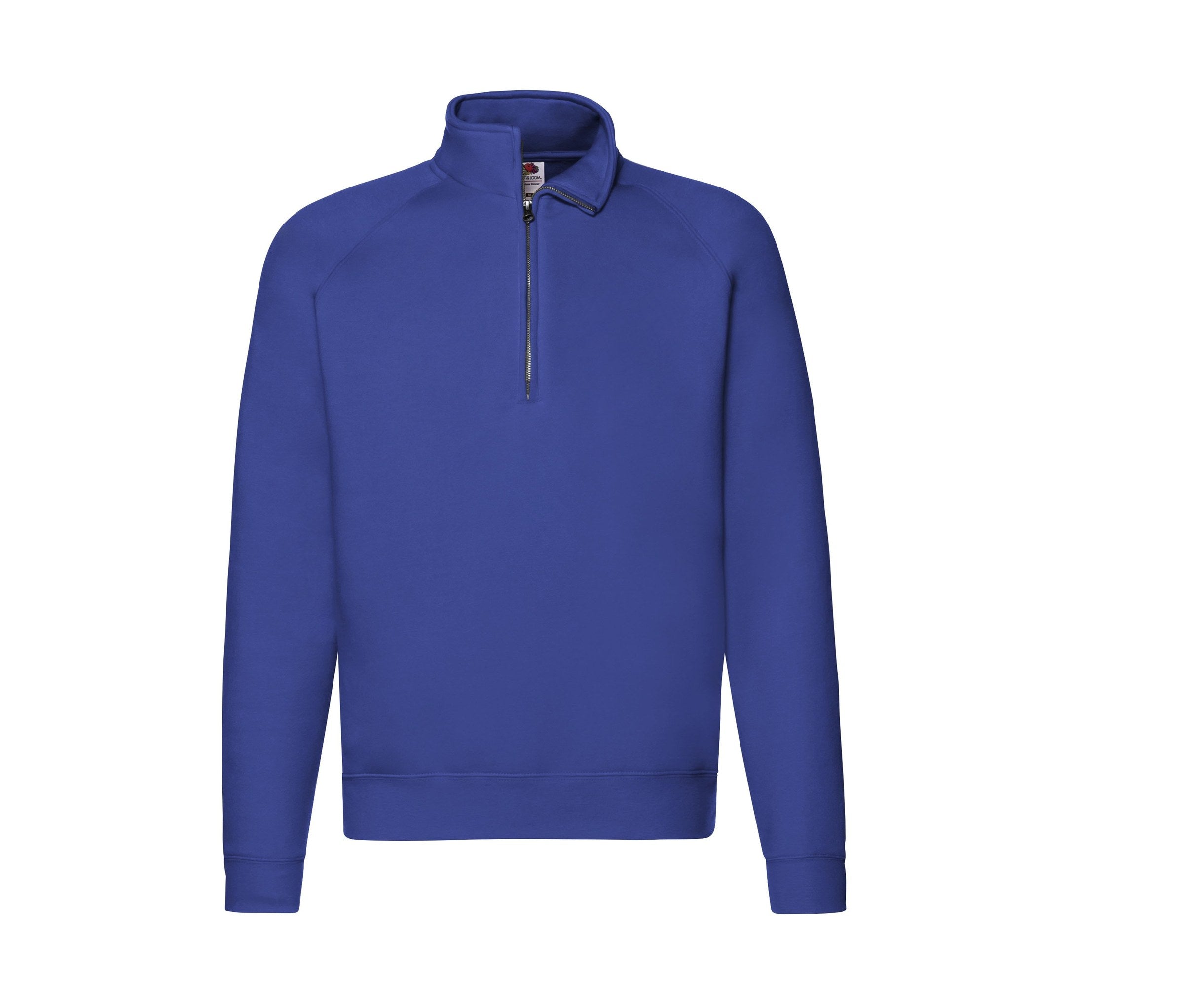 Sudadera Premium ZIP Neck Sweat Fruit of the Loom SC276 en color azul real