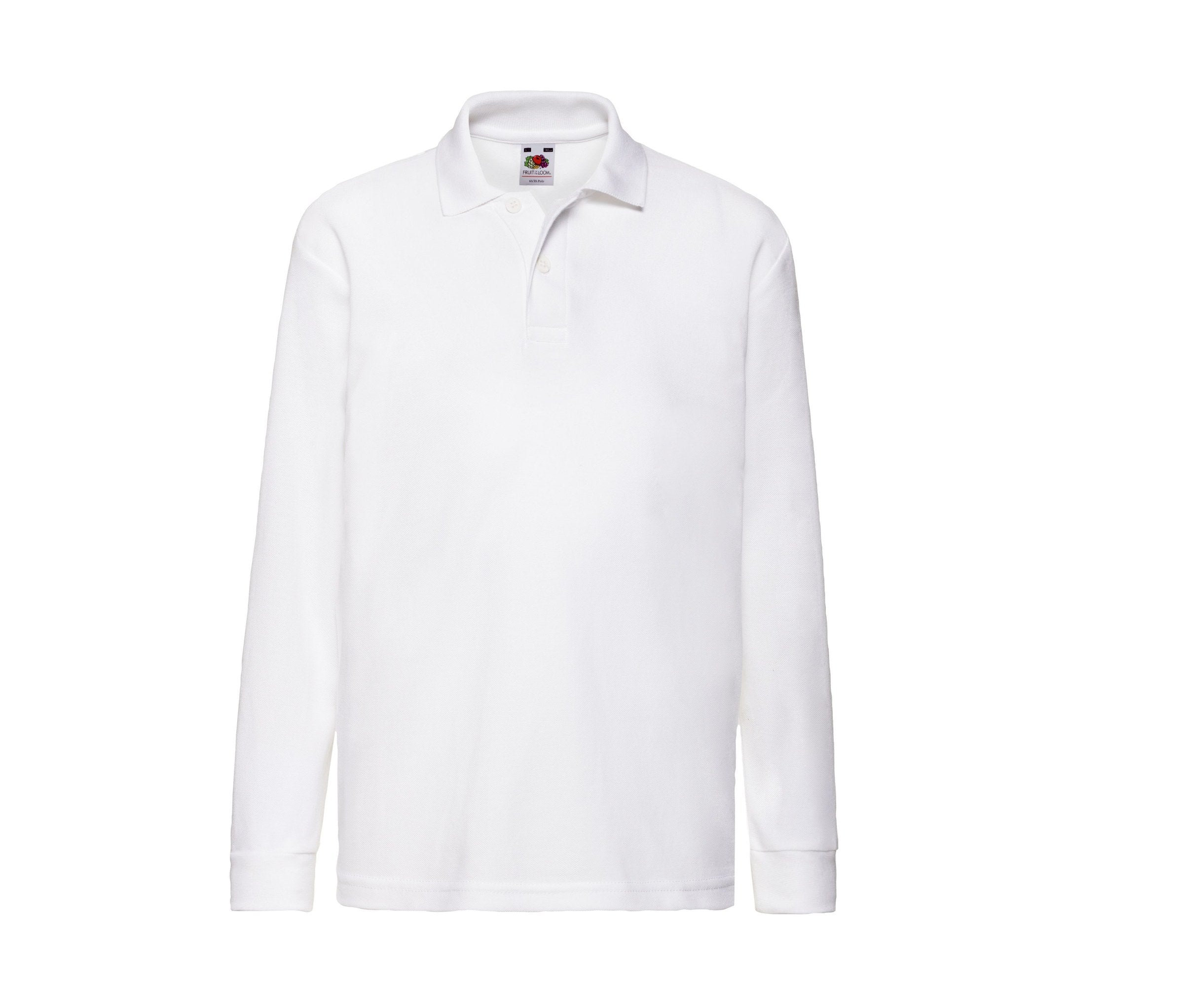 Polo Kids 65/35 Long Sleeve Polo Fruit of the Loom SC3201 en color blanco