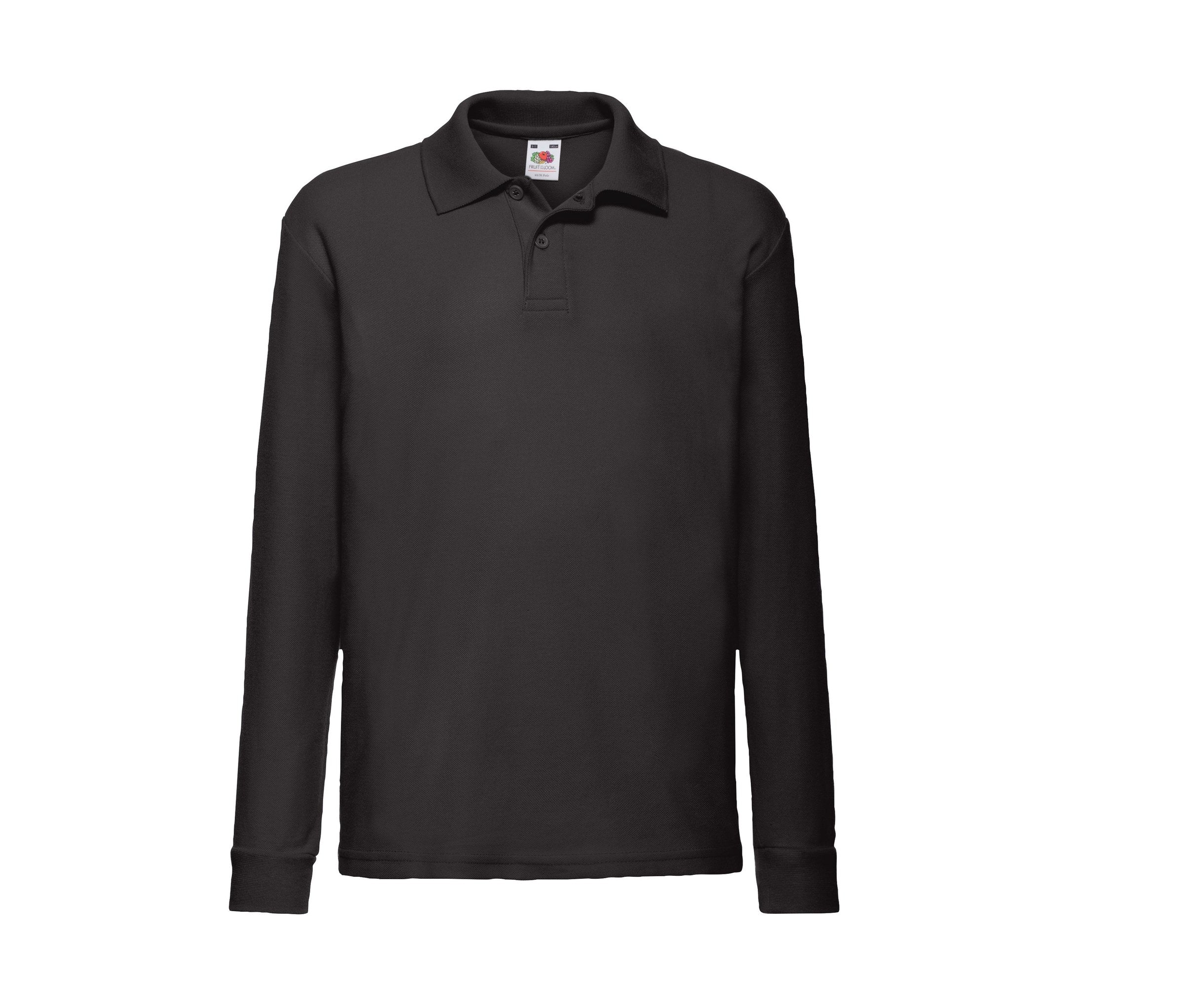 Polo Kids 65/35 Long Sleeve Polo Fruit of the Loom SC3201 en color negro