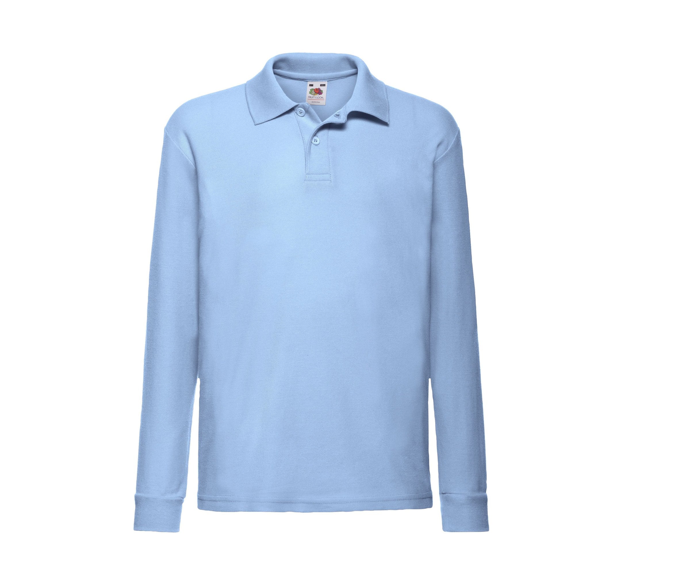 Polo Kids 65/35 Long Sleeve Polo Fruit of the Loom SC3201 en color azul cielo