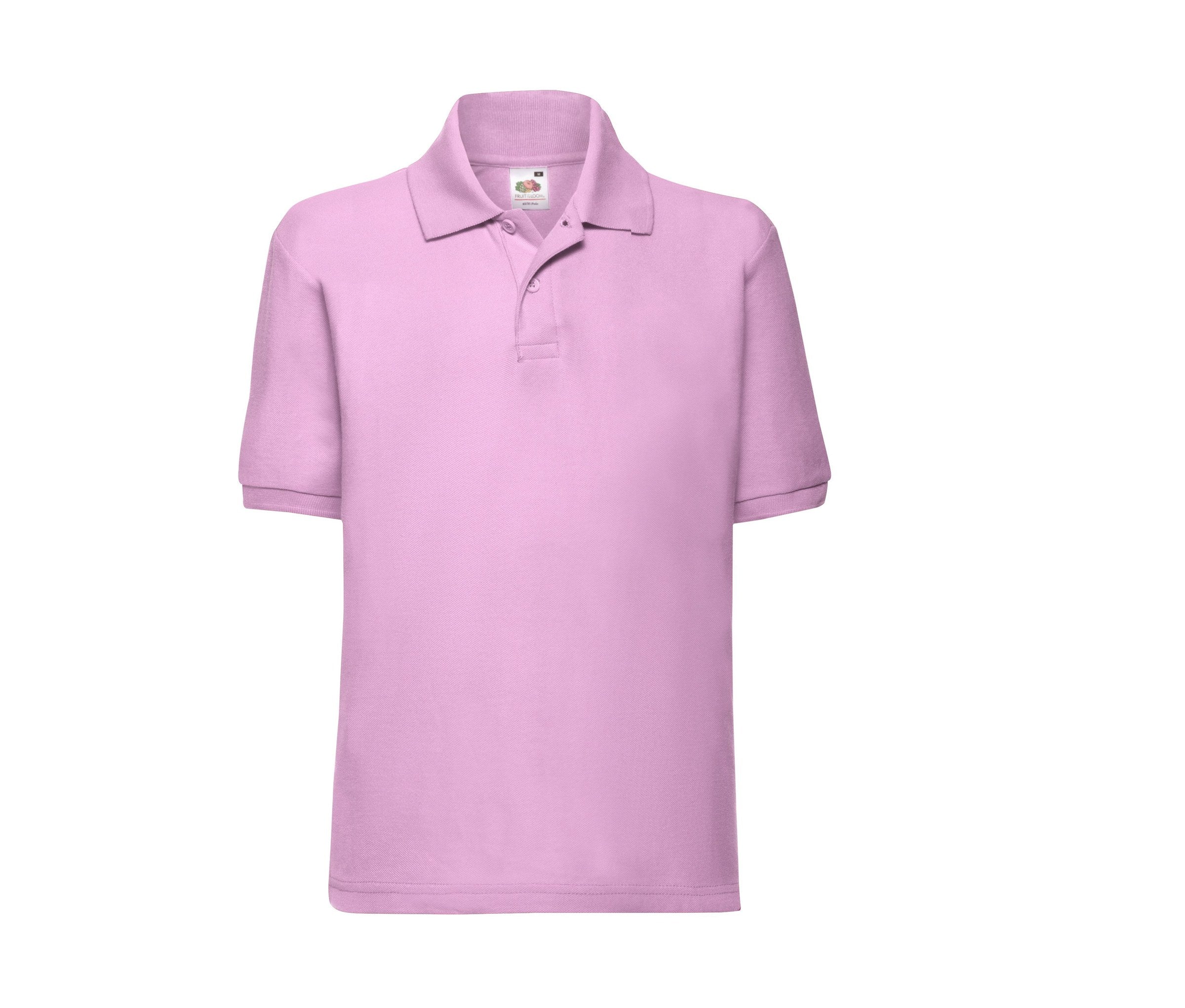 Polo Kids 65/35 Long Sleeve Polo Fruit of the Loom SC3417 en color rosa claro