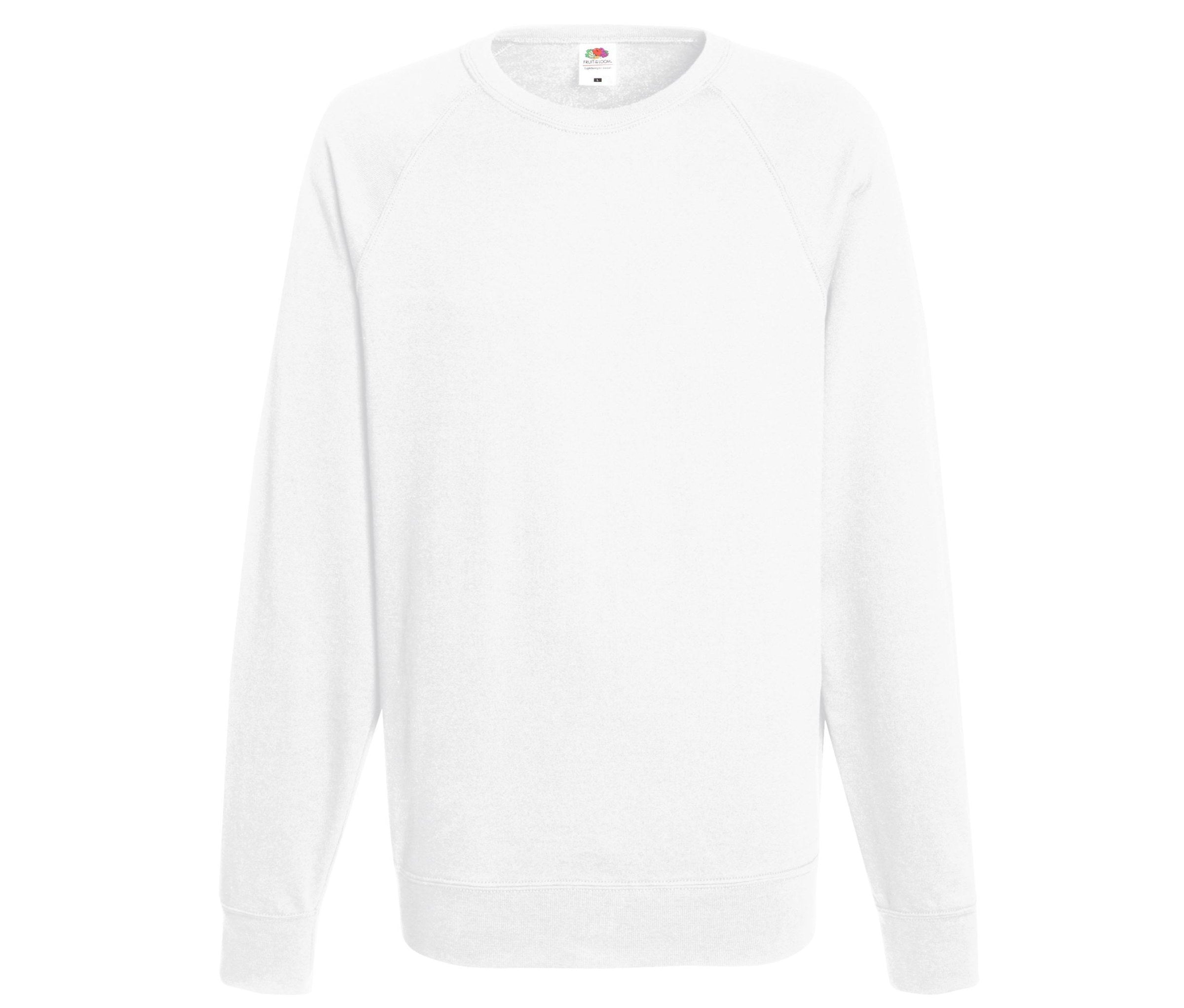 Sudadera Lightweight Raglan Sweat Fruit of the Loom SC360 en color blanco