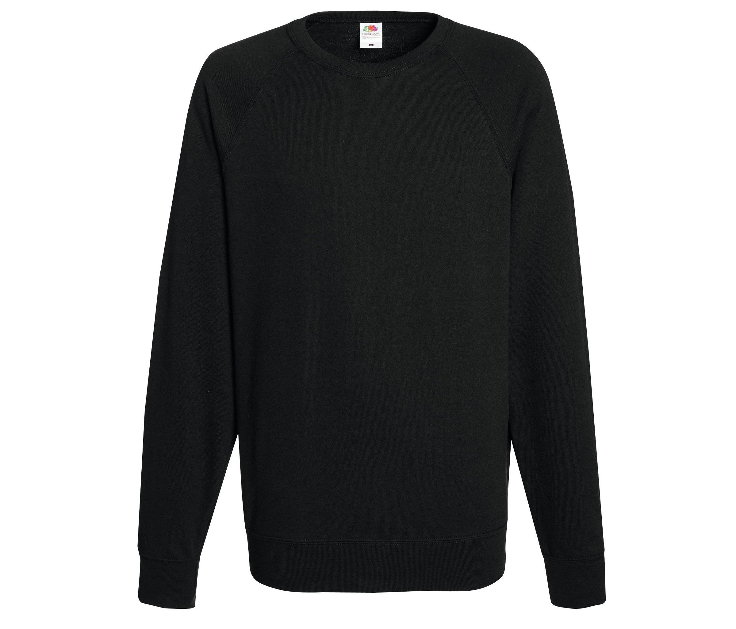 Sudadera Lightweight Raglan Sweat Fruit of the Loom SC360 en color negro
