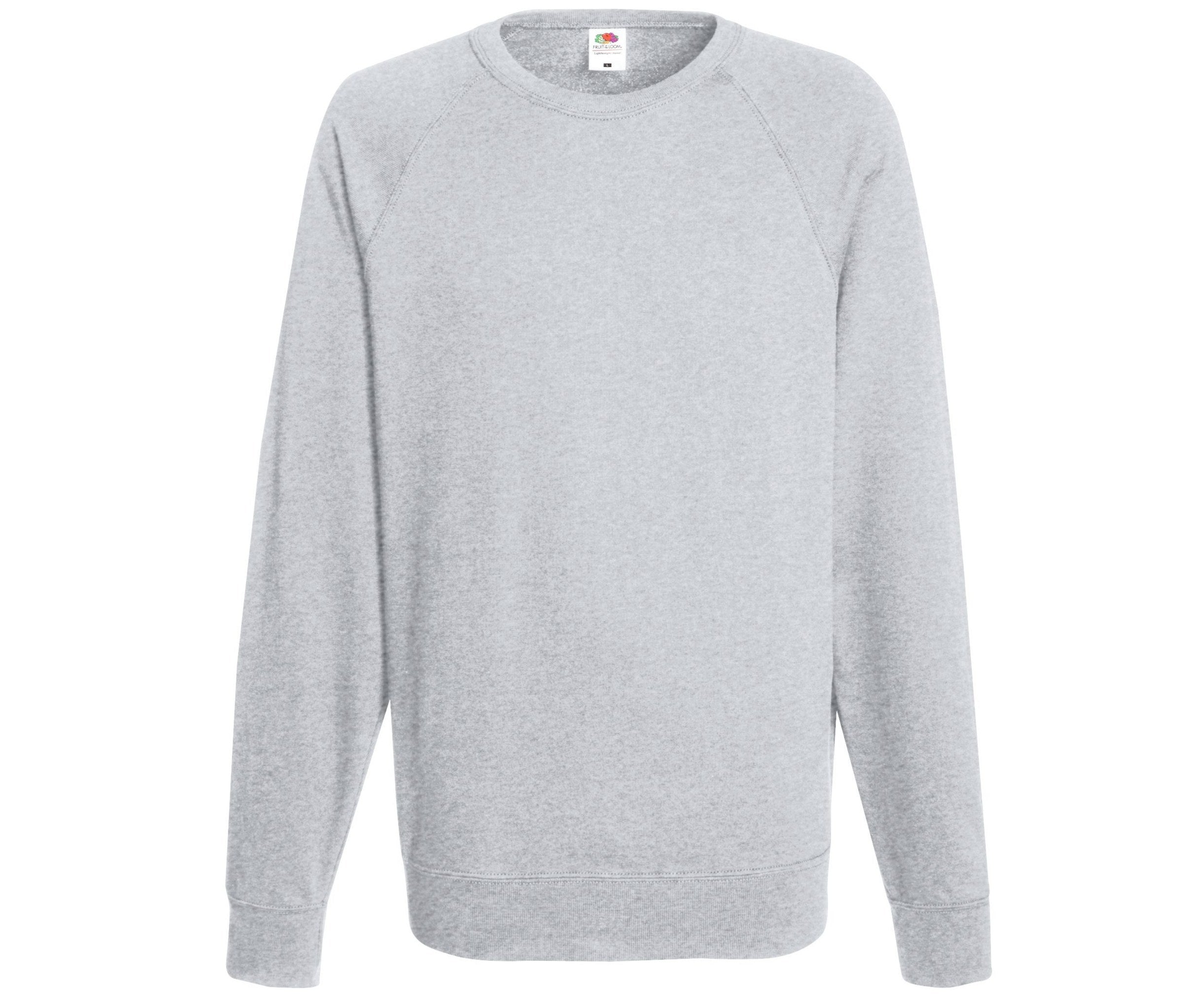Sudadera Lightweight Raglan Sweat Fruit of the Loom SC360 en color gris jaspeado