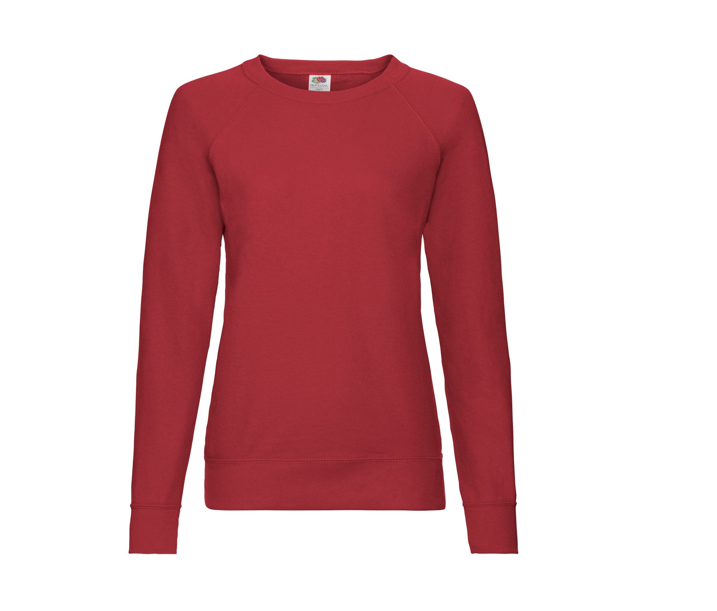 Sudadera Ladies Lightweight Raglan Sweat Fruit of the Loom SC361 en color rojo