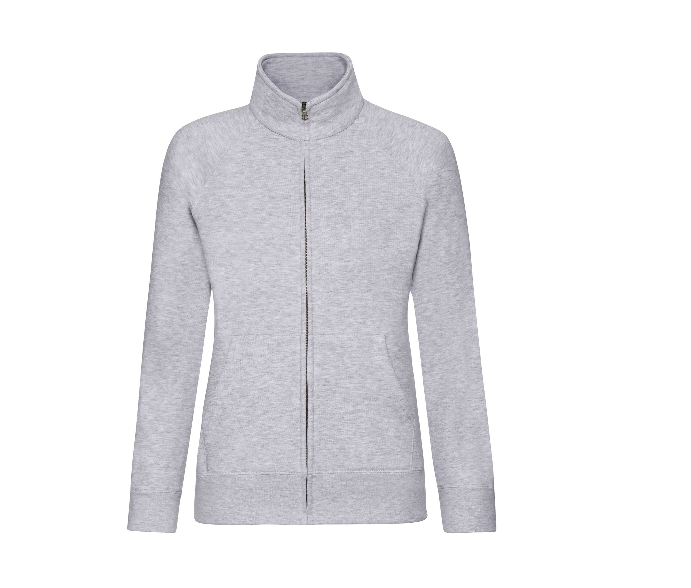 Sudadera Ladies Premium Sweat Jacket Fruit of the Loom SC366 en color gris jaspeado