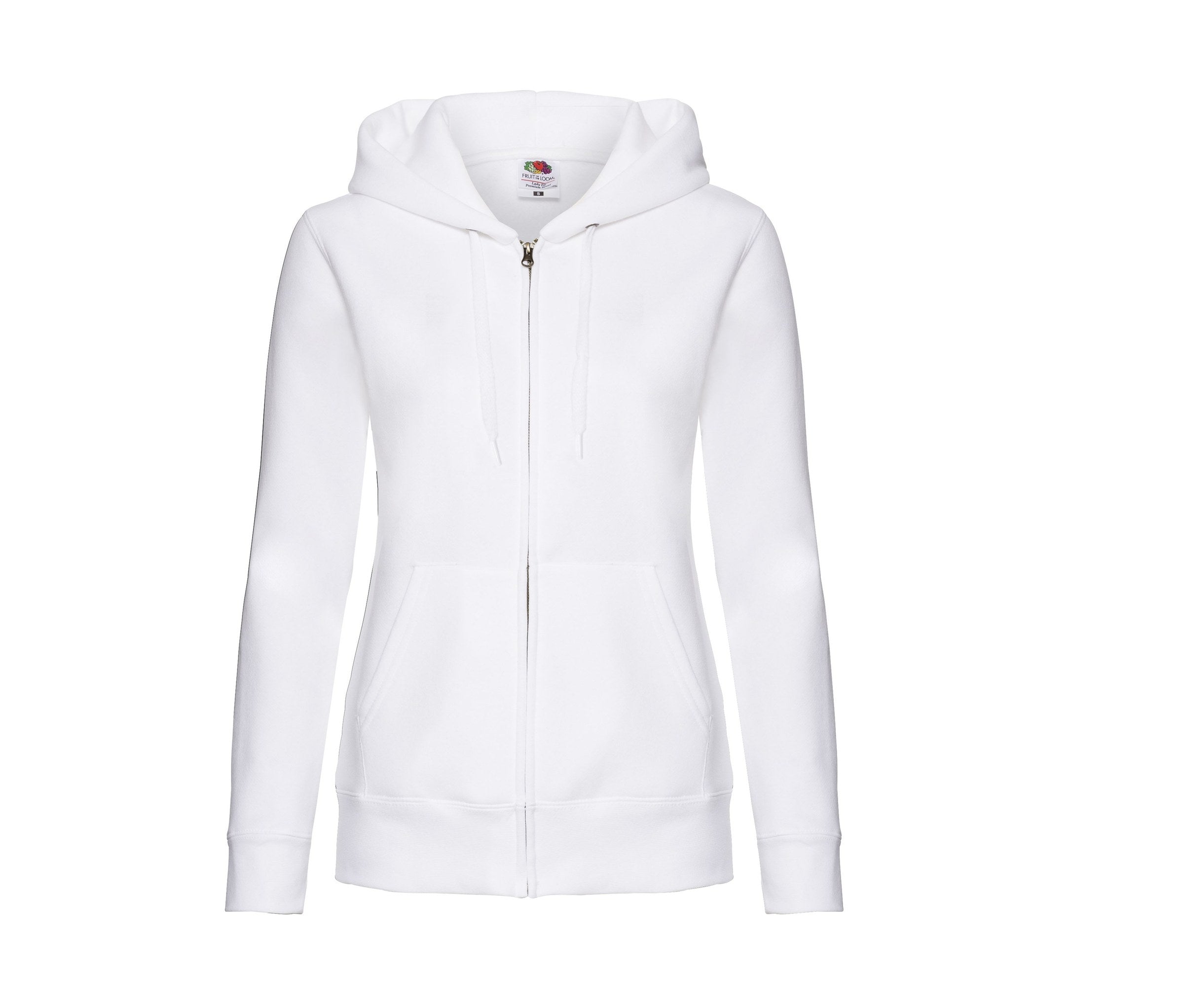Sudadera Ladies Premium Hooded Sweat Jacket Fruit of the Loom SC375 en color blanco