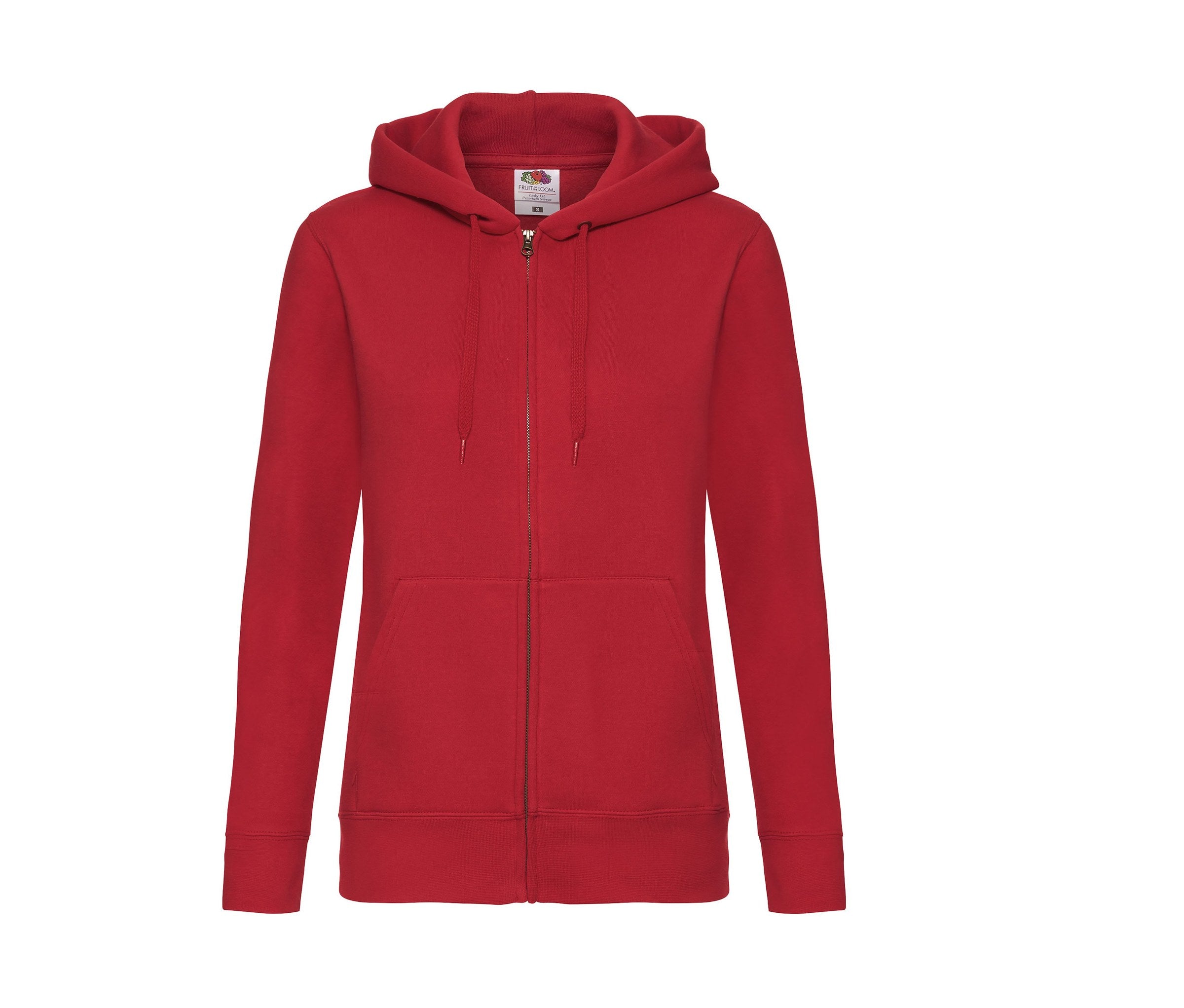 Sudadera Ladies Premium Hooded Sweat Jacket Fruit of the Loom SC375 en color rojo